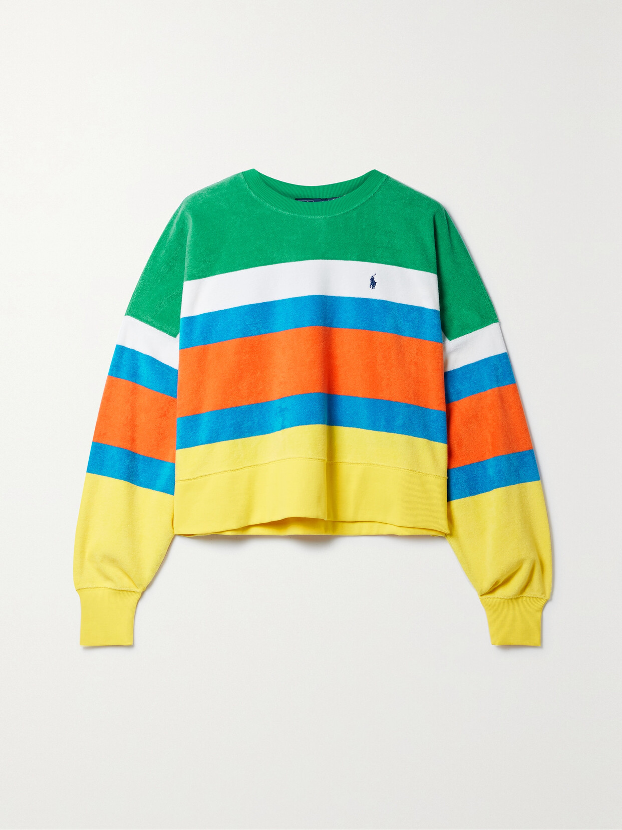 Polo Ralph Lauren - Striped Cotton-blend Terry Sweatshirt - Orange