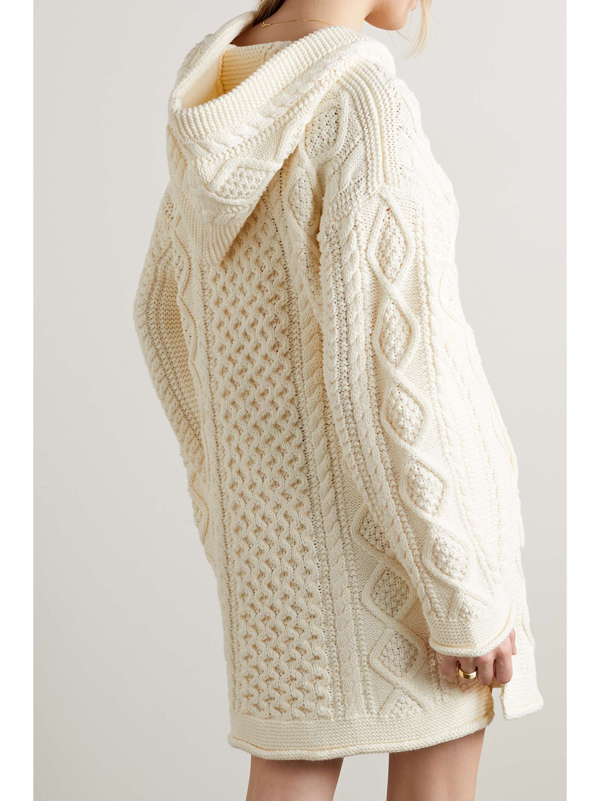 Cream Aran cableknit cotton hoodie POLO RALPH LAUREN NETAPORTER