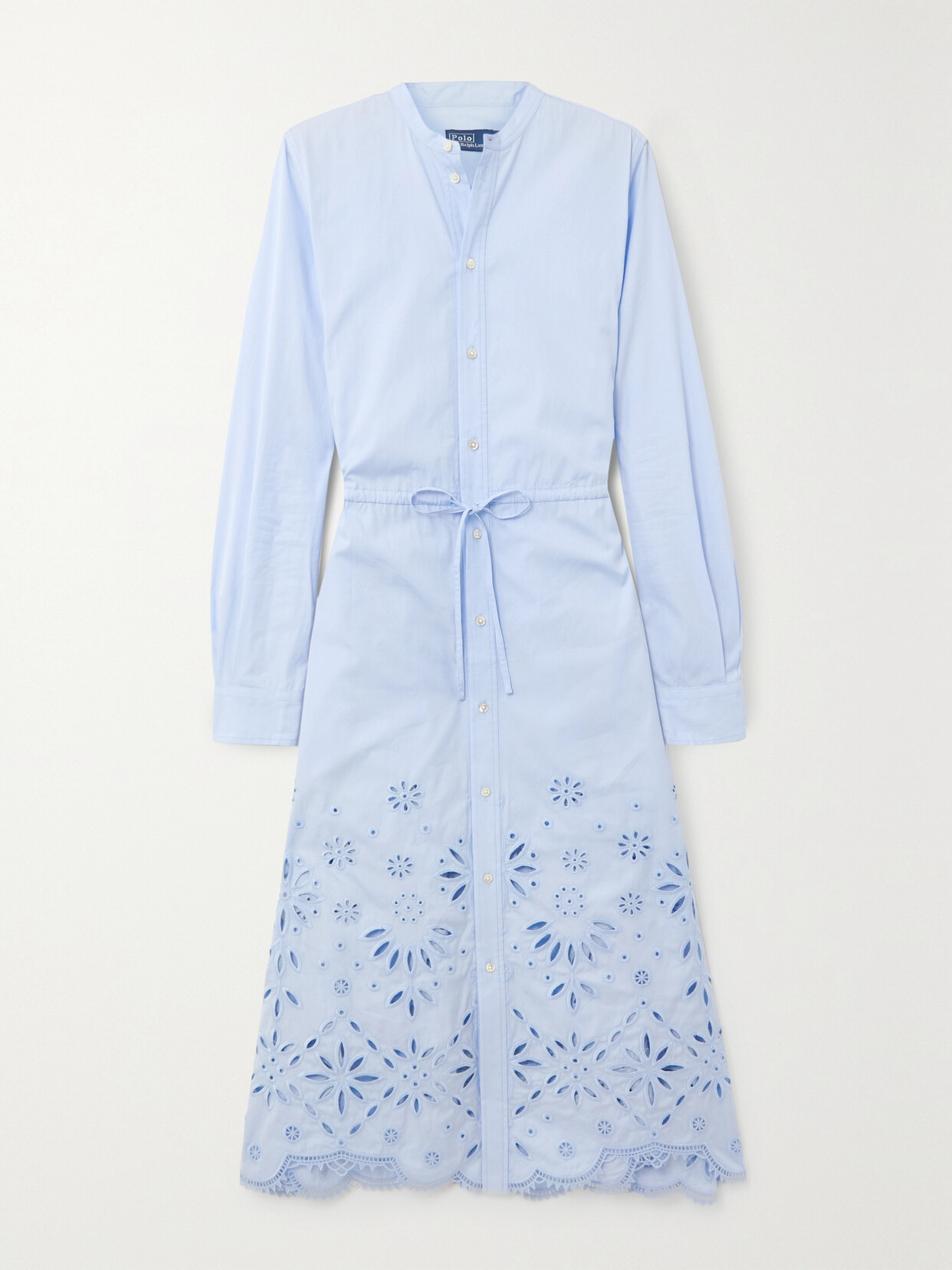 Polo Ralph Lauren - Jessica Broderie Anglaise Cotton Midi Shirt Dress - Blue