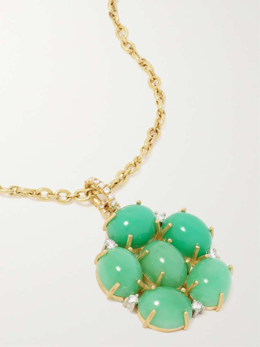 Irene Neuwirth Classic 18-karat Gold, Chrysoprase And Diamond Necklace