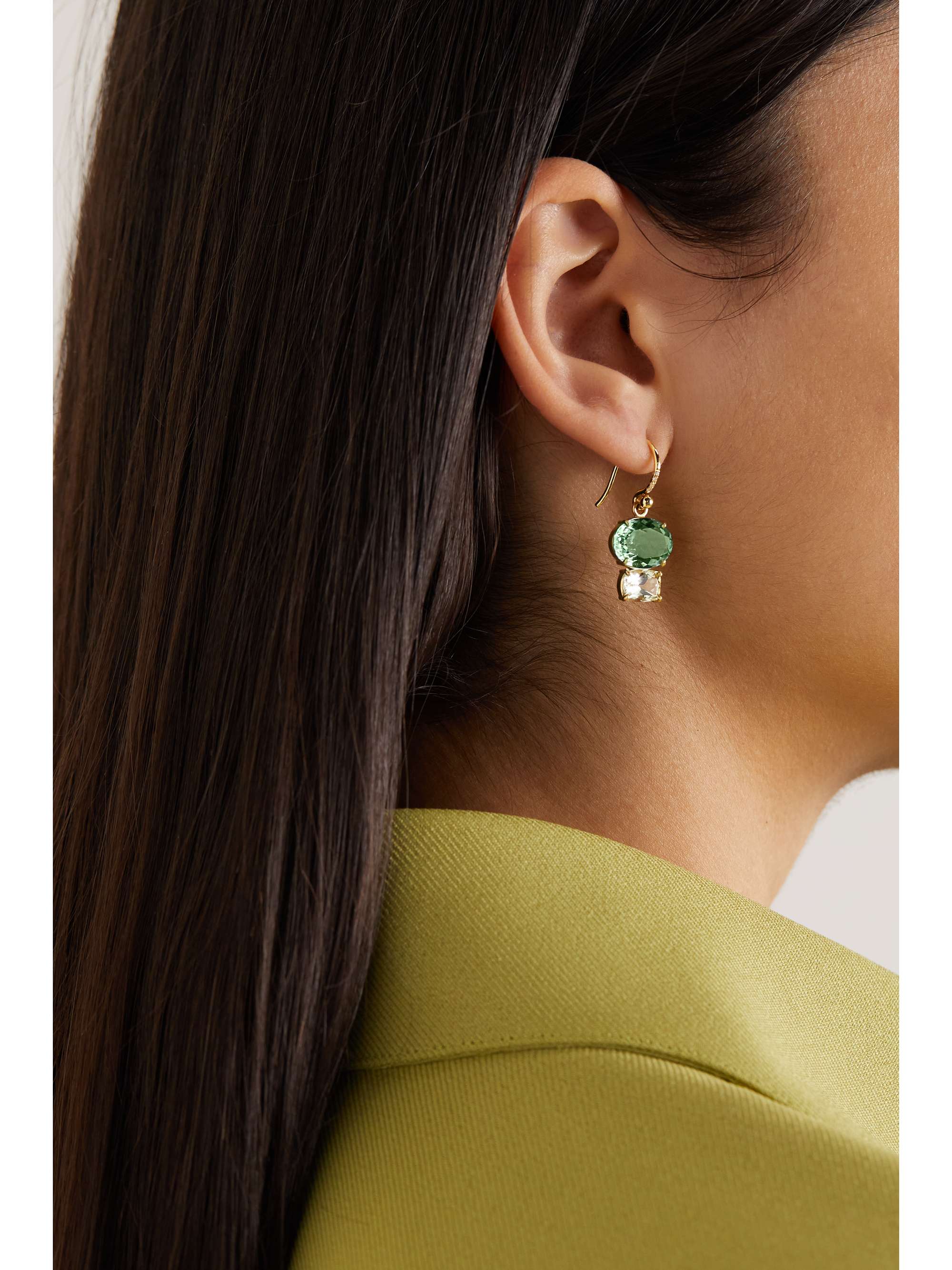 IRENE NEUWIRTH Gemmy Gem 18-karat gold tourmaline earrings