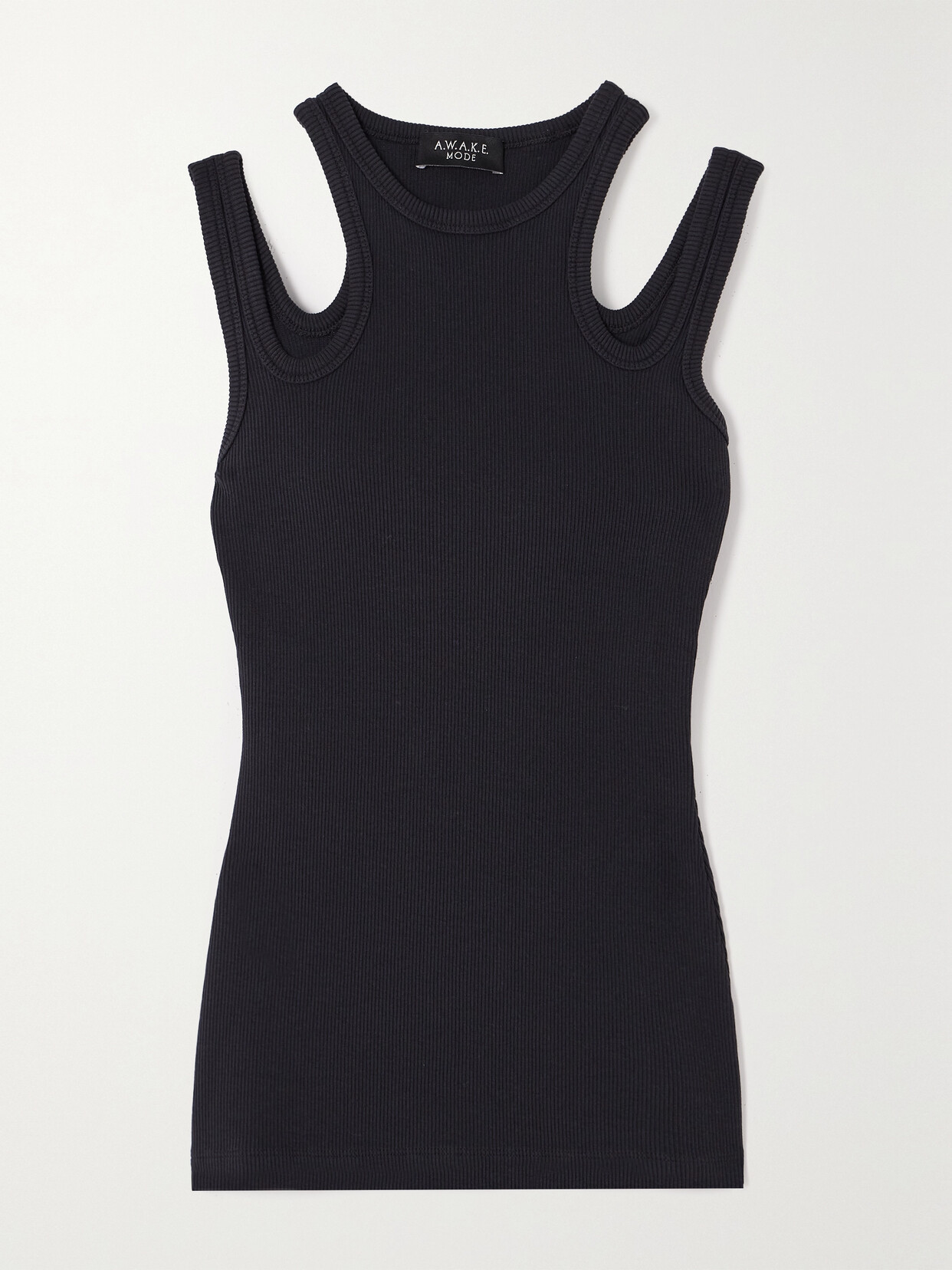 A.W.A.K.E. MODE Cutout Ribbed Stretch-cotton Jersey Tank