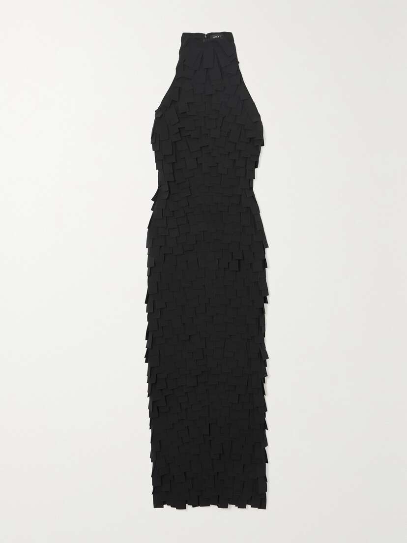 A.W.A.K.E. MODE Laser-cut Crepe Halterneck Midi Dress