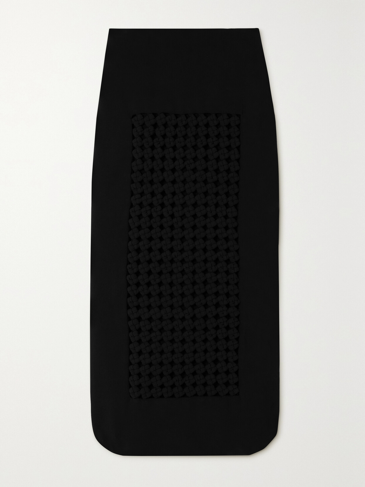 A.W.A.K.E. MODE Macramé-paneled Stretch-crepe Maxi Skirt - Black