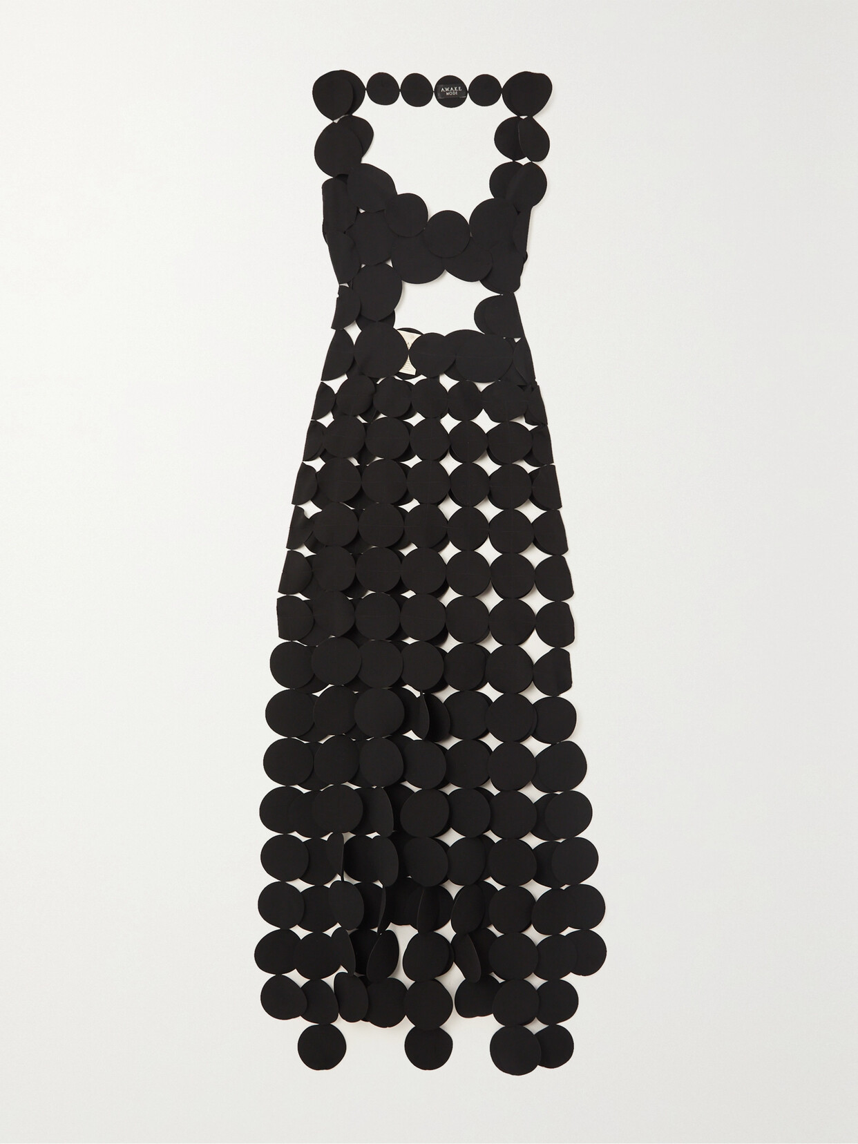 A.W.A.K.E. MODE - Open-back Laser-cut Crepe Maxi Dress - Black