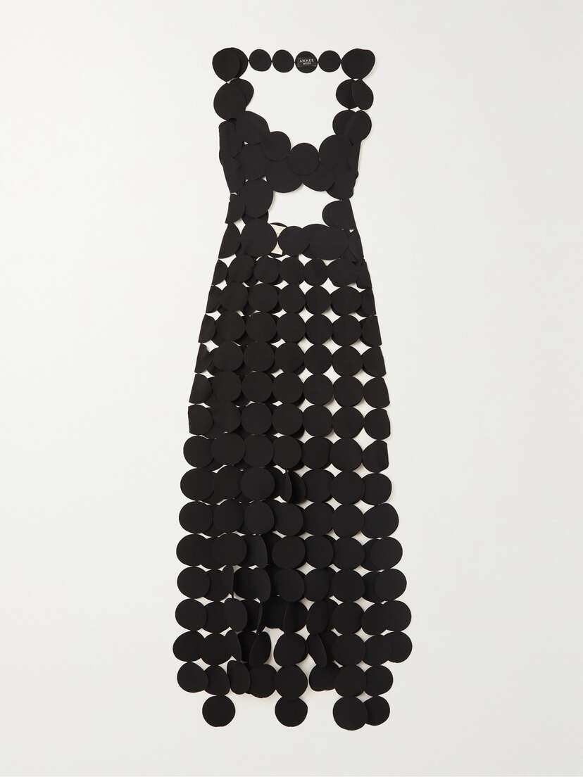 A.W.A.K.E. MODE Open-back Laser-cut Crepe Maxi Dress