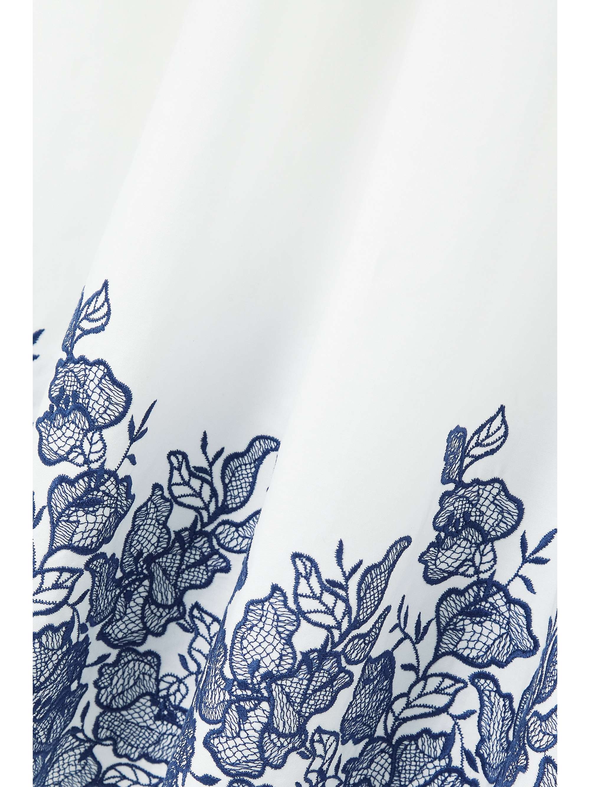 LORETTA CAPONI + NET SUSTAIN Bianca smocked embroidered cotton midi dress