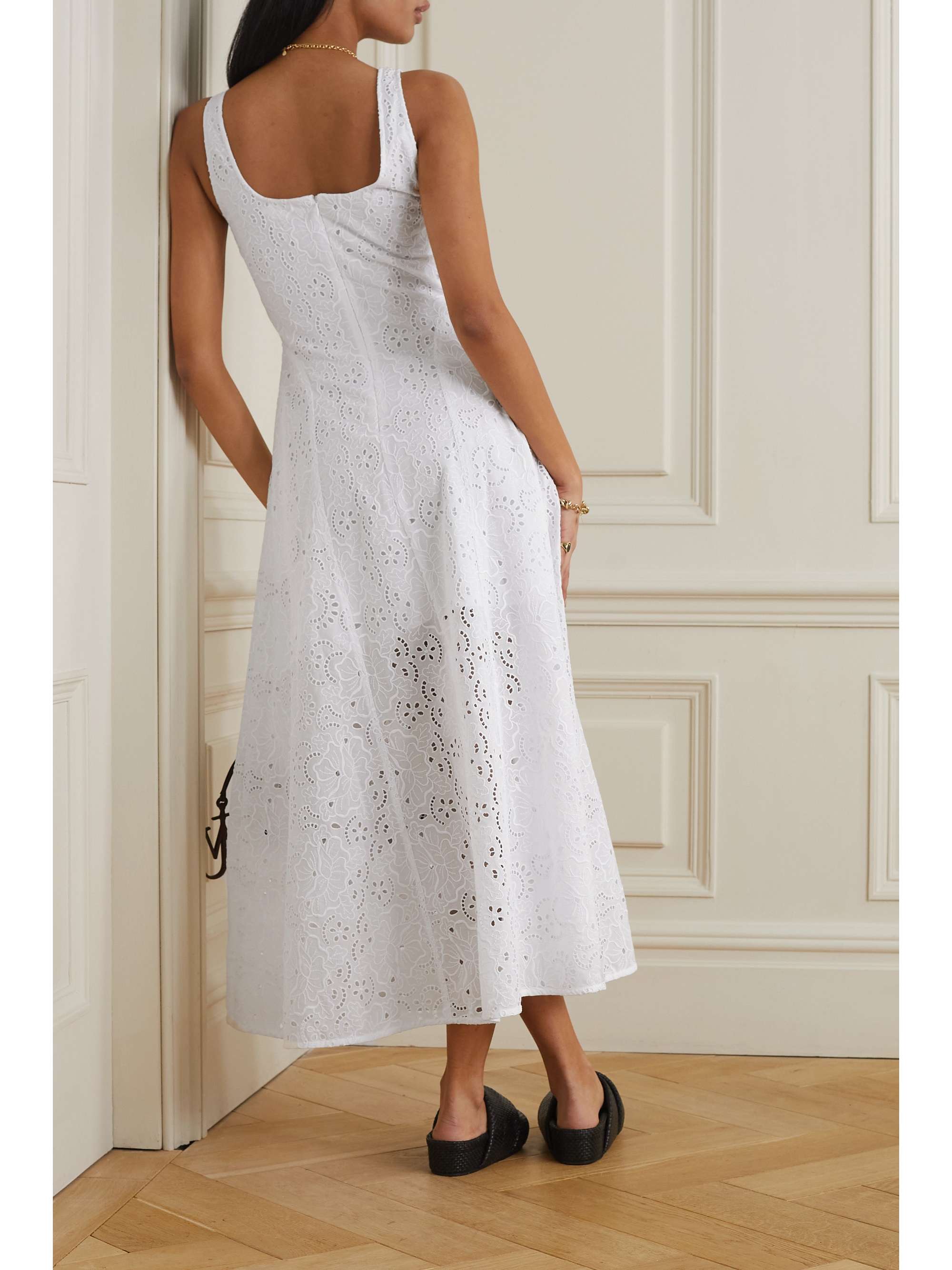 THREE GRACES LONDON Ada broderie anglaise cotton midi dress | NET-A-PORTER