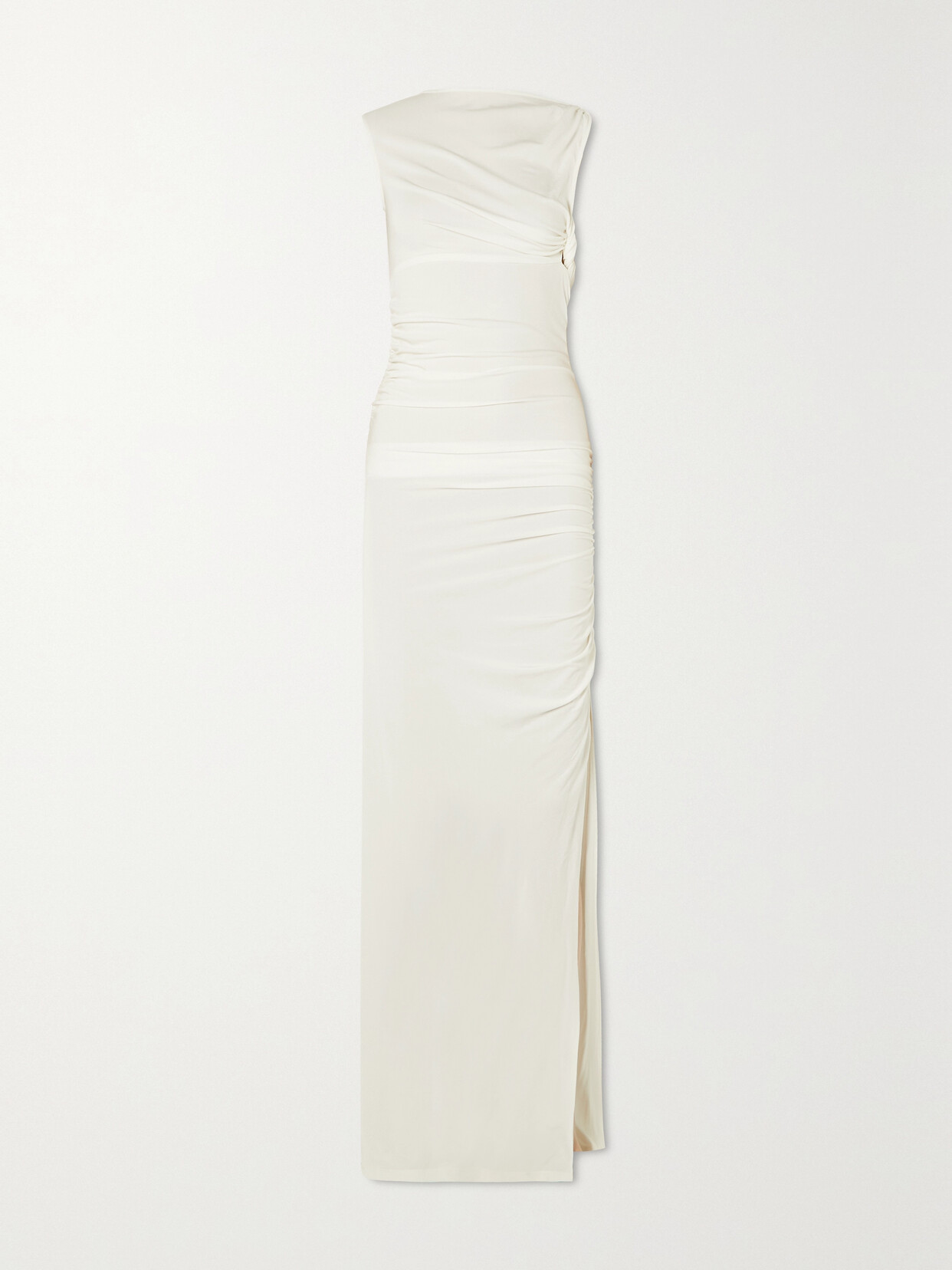 Christopher Esber - Gesine Ruched Twisted Jersey Maxi Dress - White