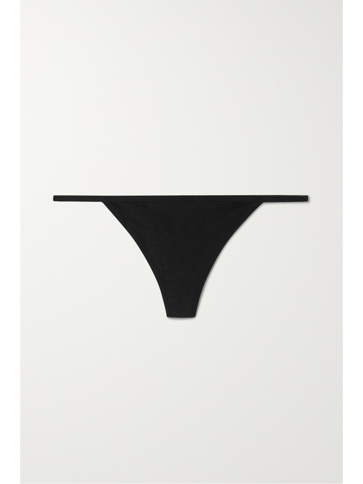 Skin - Oriana Organic Stretch Pima Cotton-jersey Thong - Black