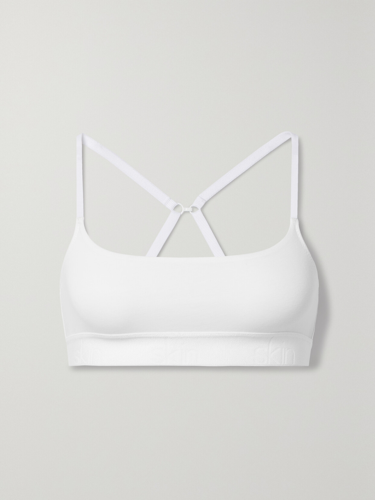 Skin - Haylie Stretch Organic Pima Cotton Bralette - White