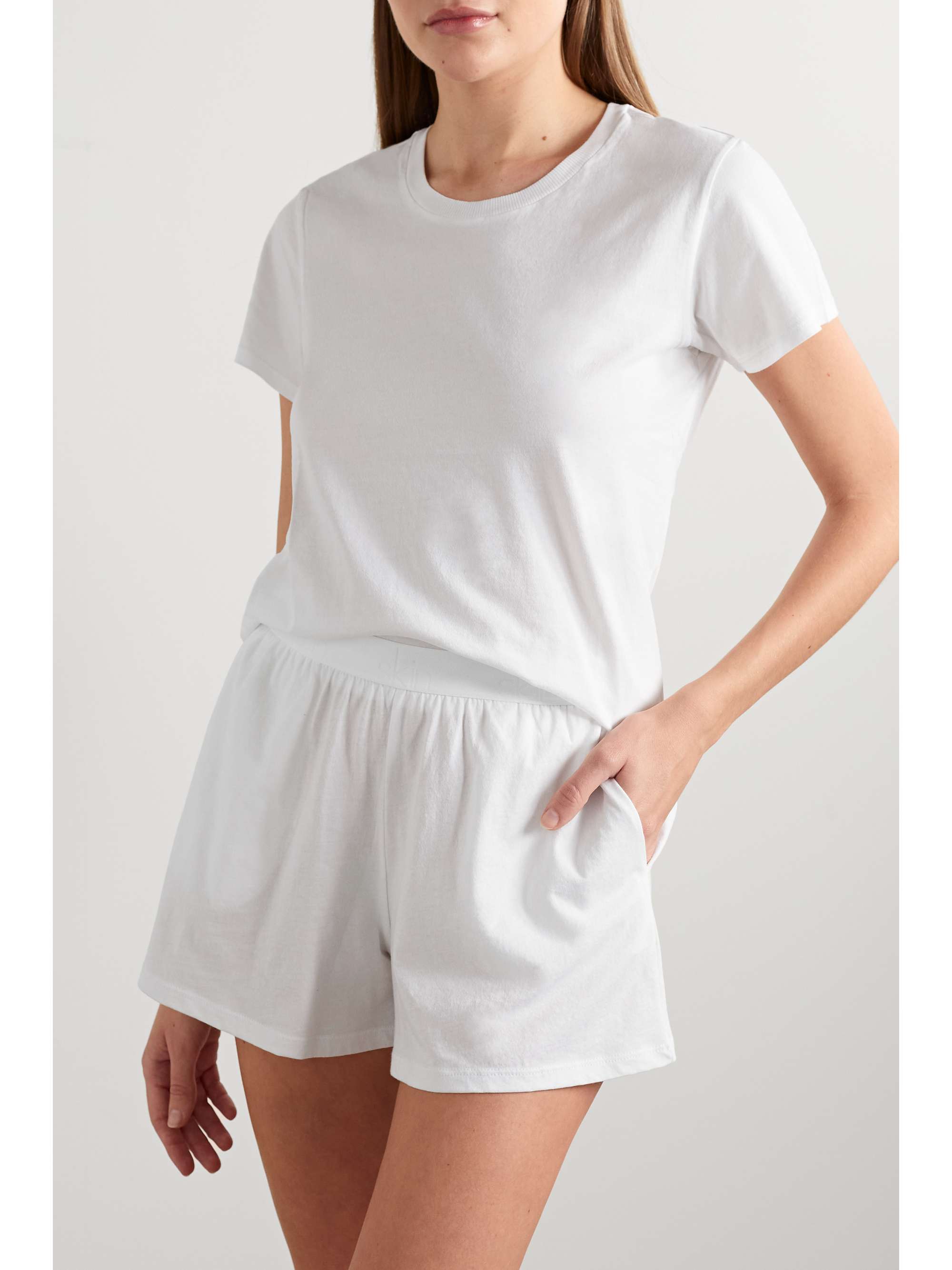 SKIN Cady organic Pima cotton-jersey shorts