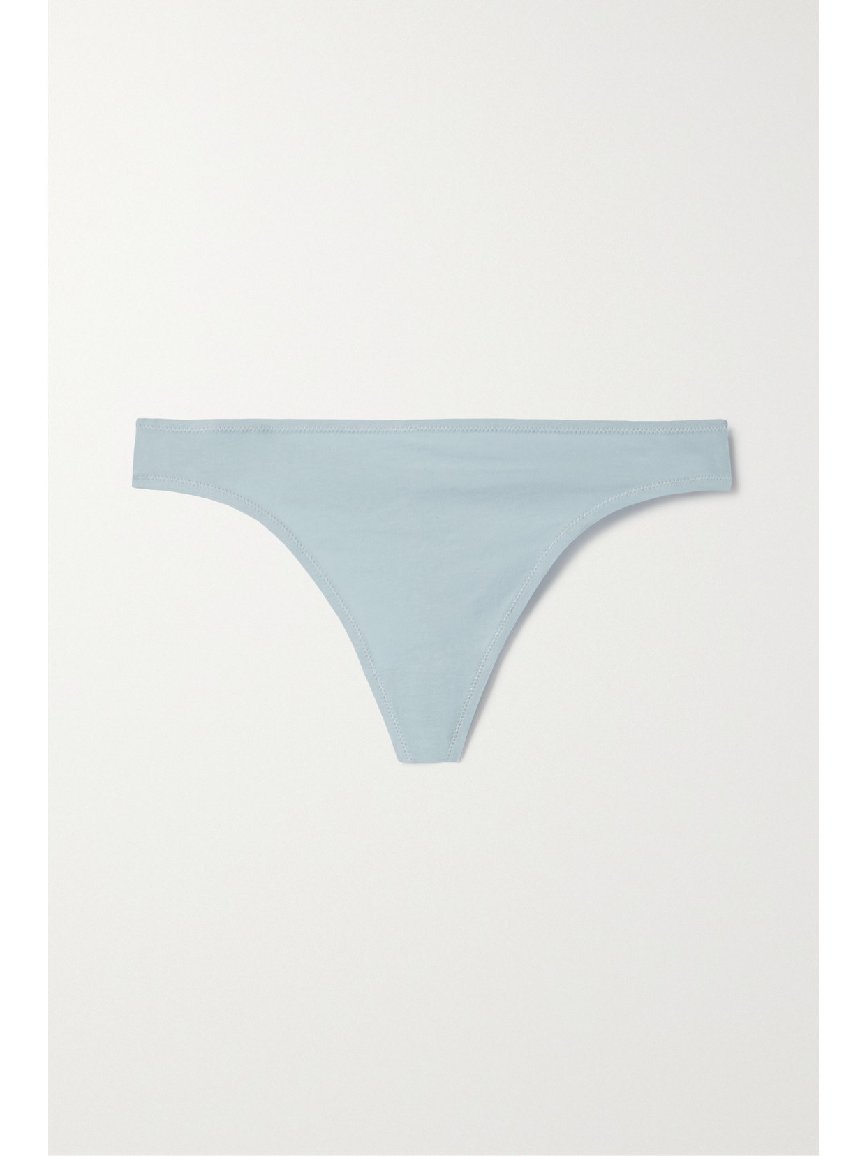 Skin - Genny Stretch Organic Pima Cotton-jersey Thong - Blue