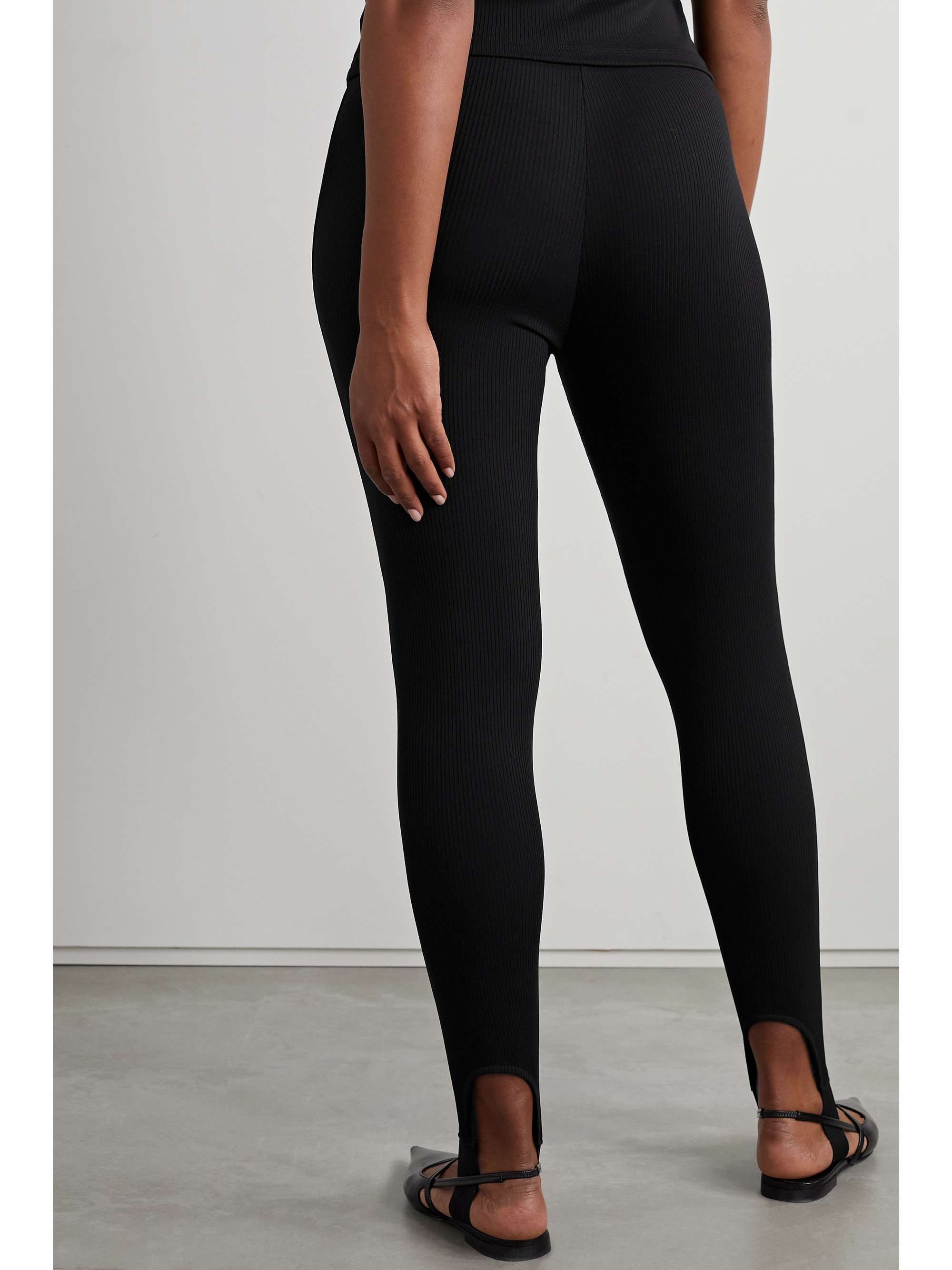 SKIN Issa ribbed Pima cotton-jersey stirrup leggings