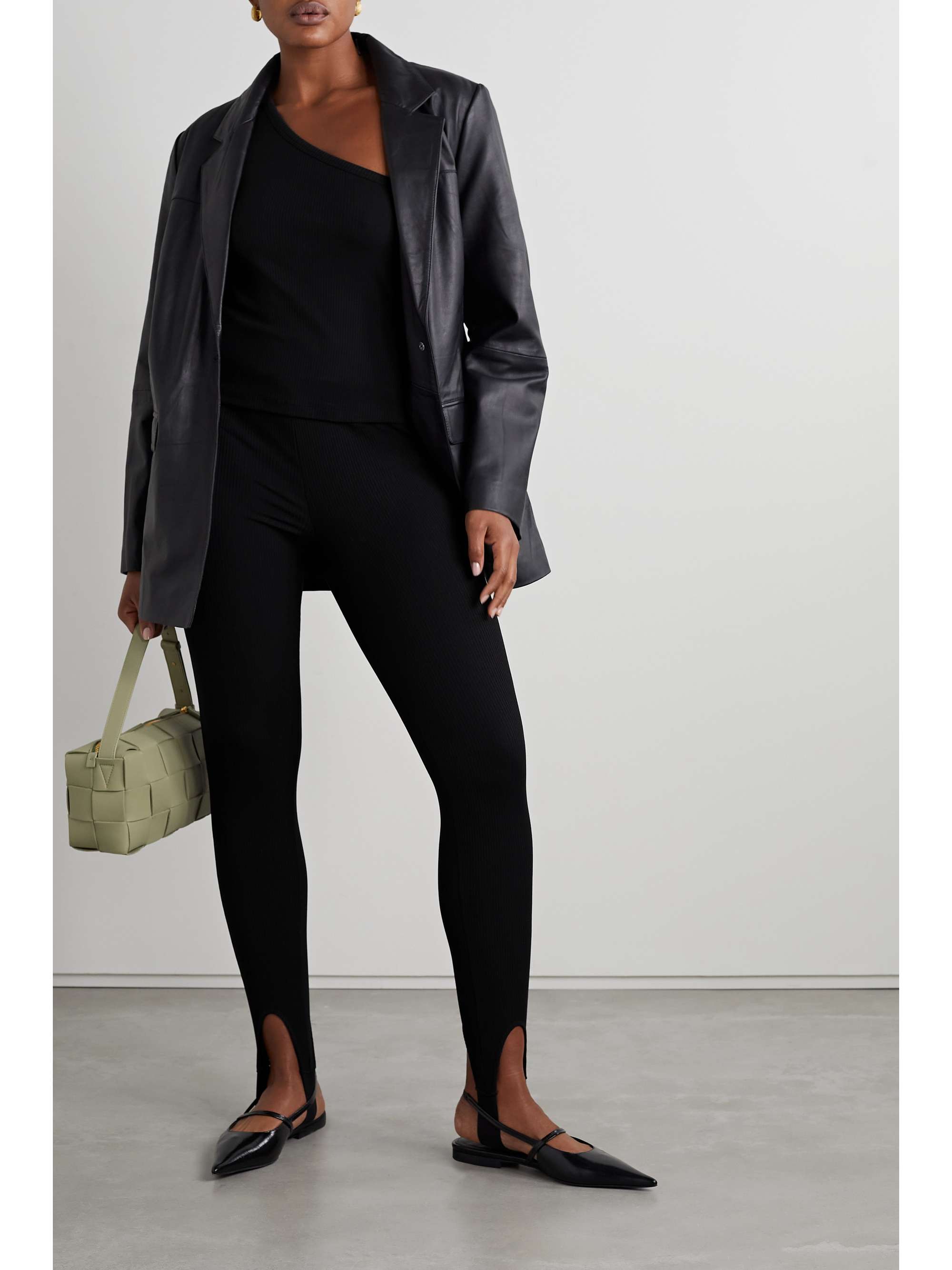 SKIN Issa ribbed Pima cotton-jersey stirrup leggings
