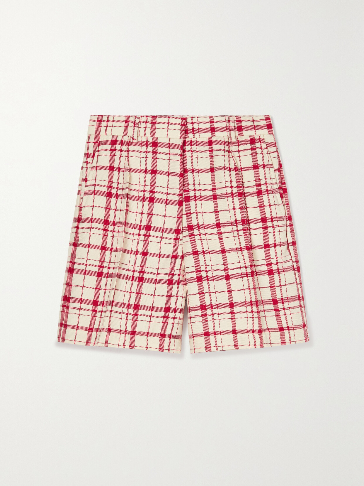 THEBE MAGUGU Checked Wool Shorts - White