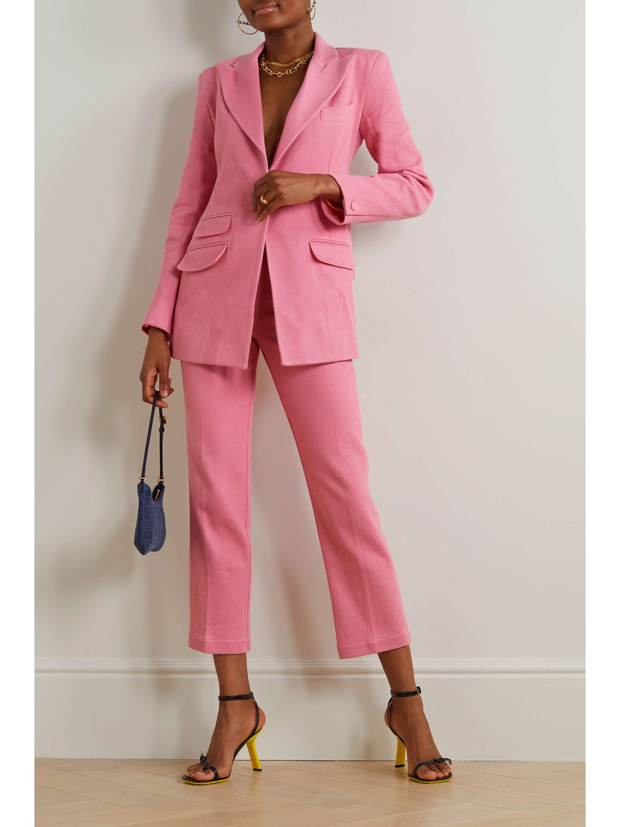 THEBE MAGUGU Tie-detailed open-back wool-twill blazer