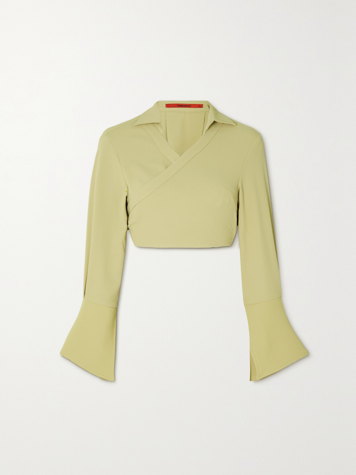 THEBE MAGUGU Cropped Crepe Shirt - Off-white