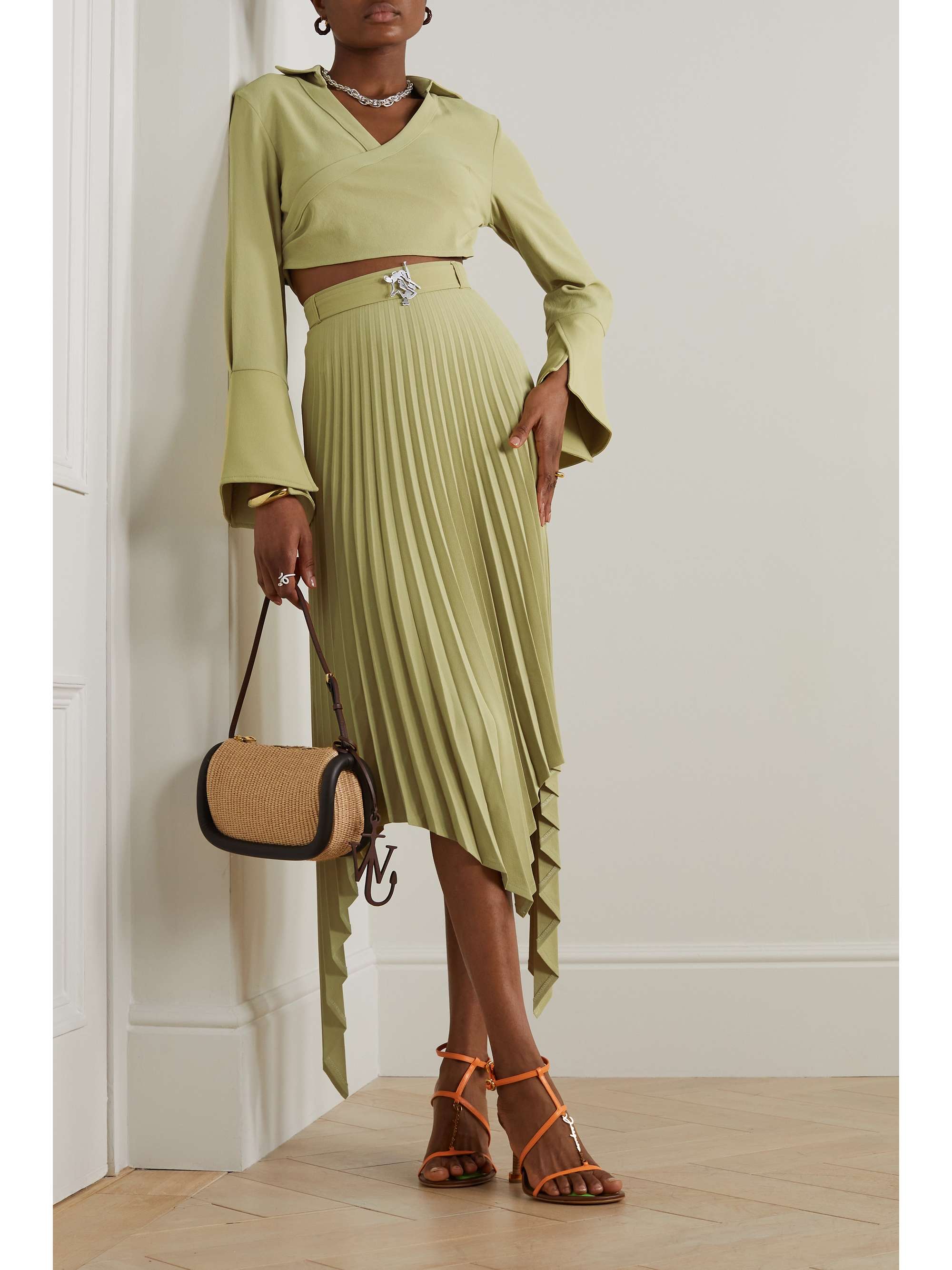 THEBE MAGUGU Cropped crepe shirt