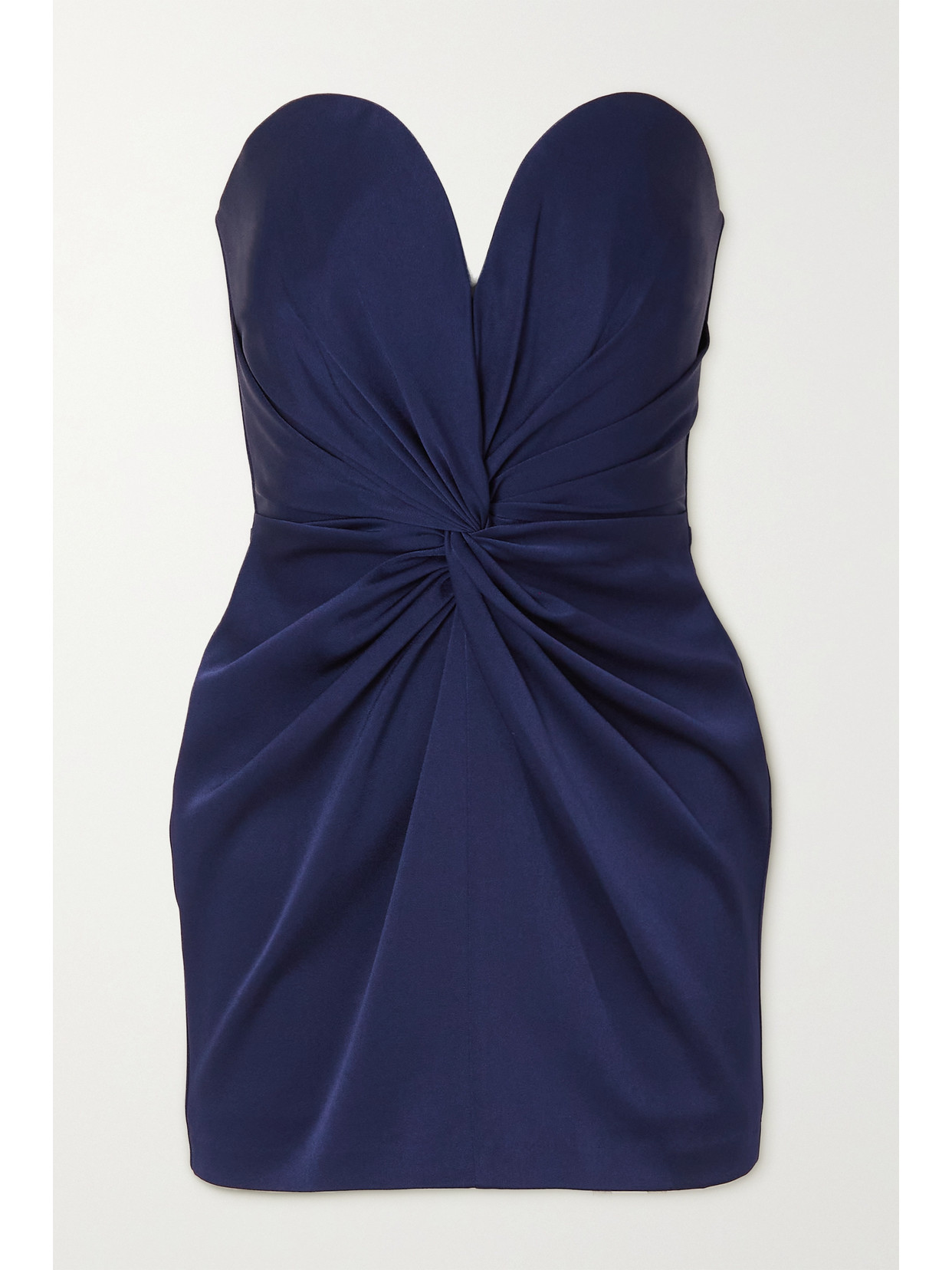 Alex Perry - Kord Strapless Twist-front Satin-crepe Mini Dress - Blue