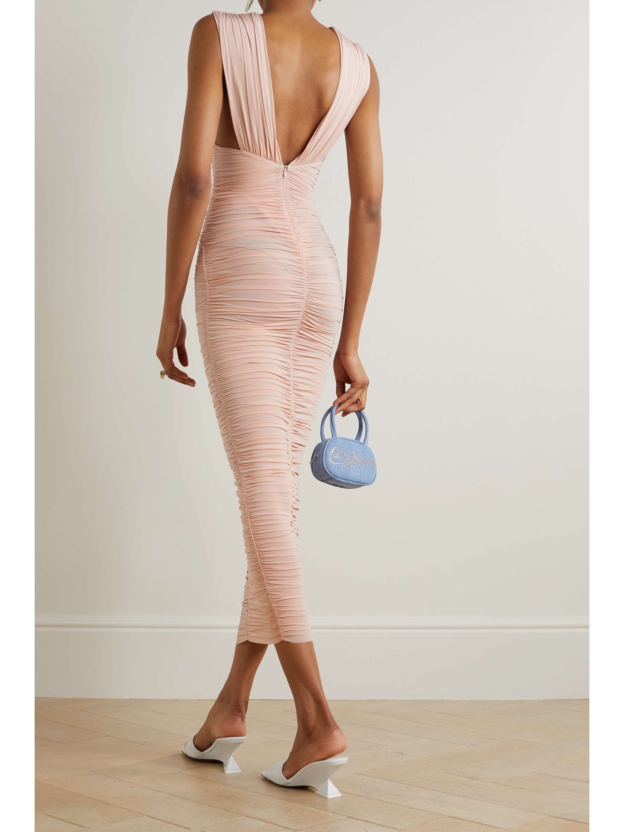 ALEX PERRY Chance ruched stretch-jersey midi dress