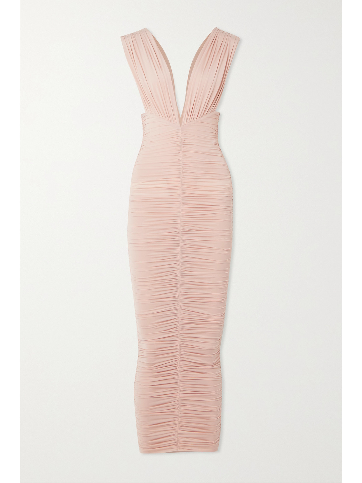 Alex Perry - Chance Ruched Stretch-jersey Midi Dress - Pink