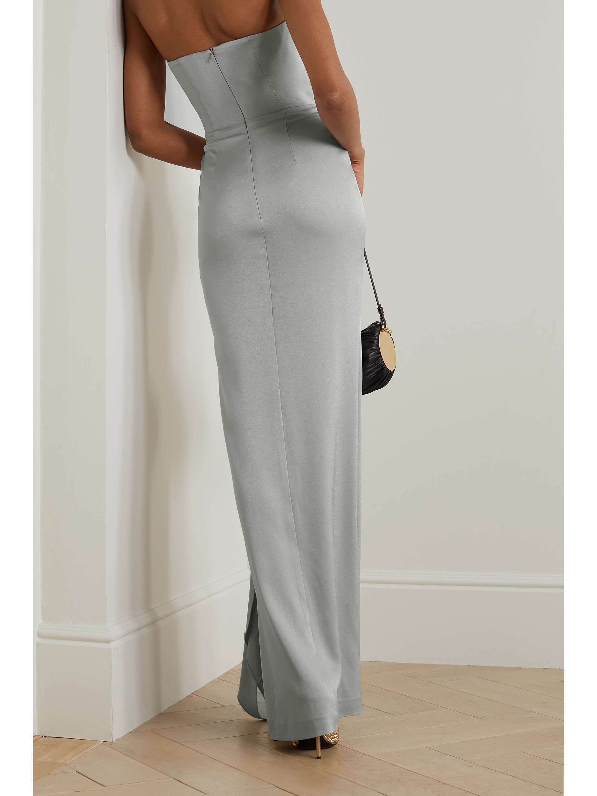 ALEX PERRY Griffith strapless twist-front satin-crepe gown