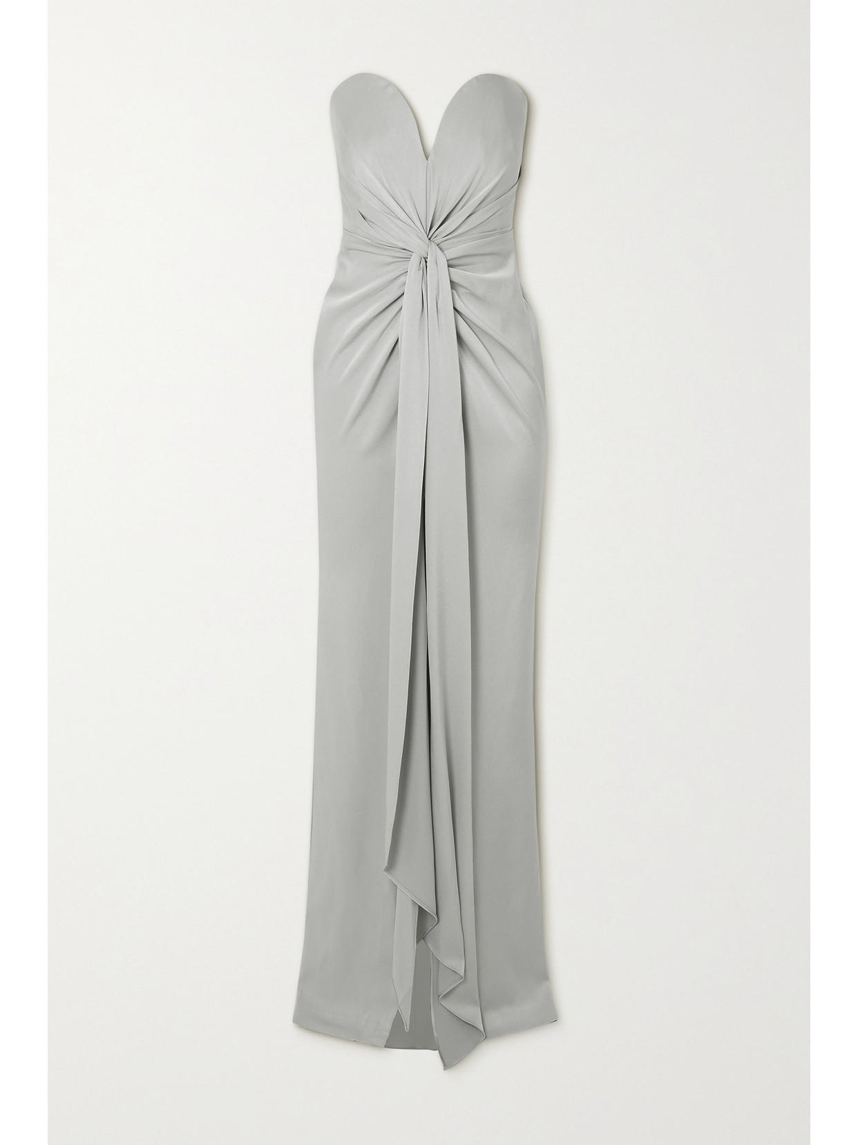 Alex Perry - Griffith Strapless Twist-front Satin-crepe Gown - Gray