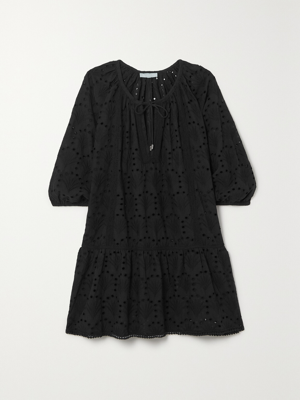 Melissa Odabash Ashley Tie-detailed Broiderie Anglaise Cotton Coverup - Blue