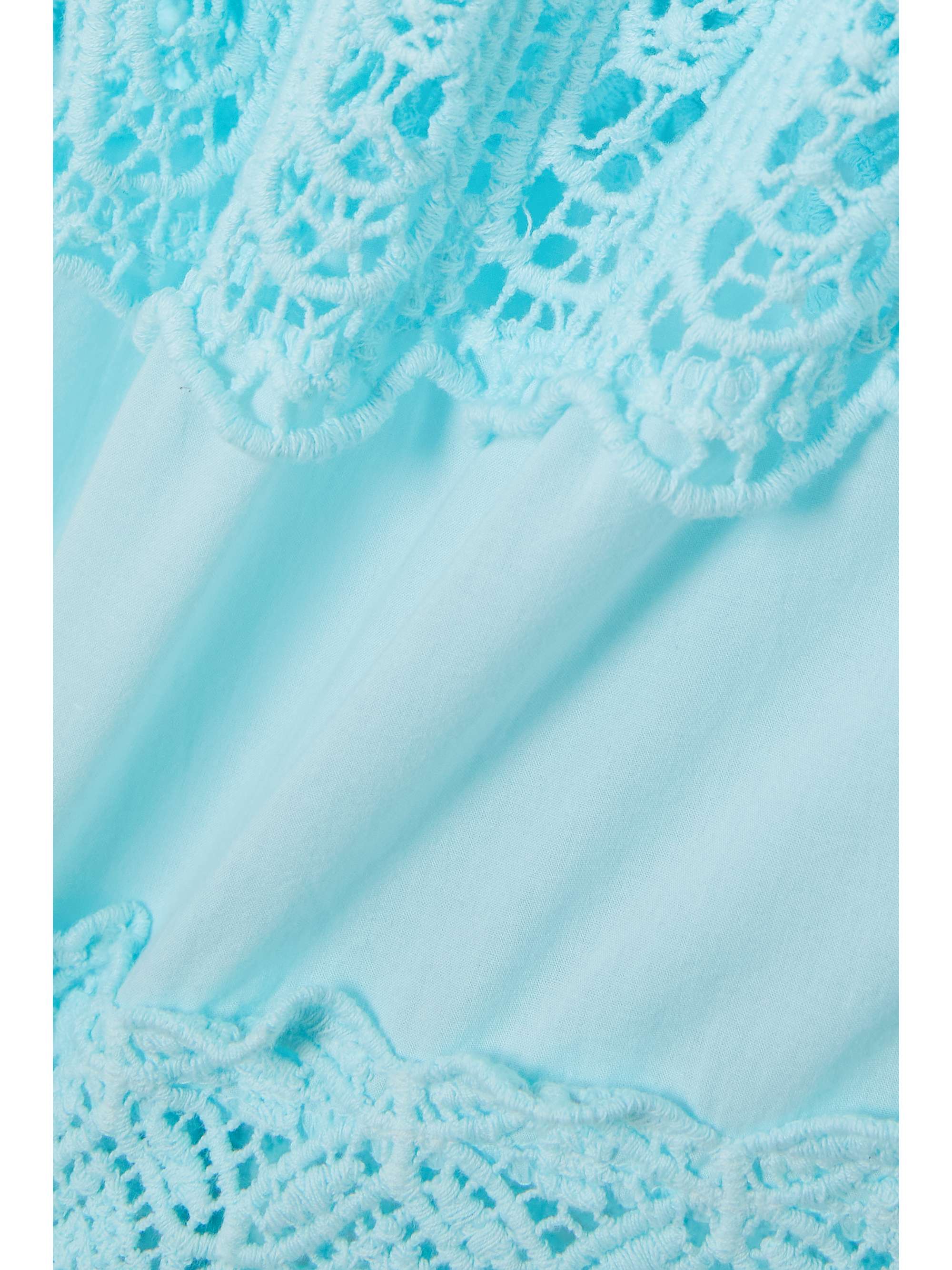 MELISSA ODABASH Vanessa lace-paneled cotton-voile mini dress