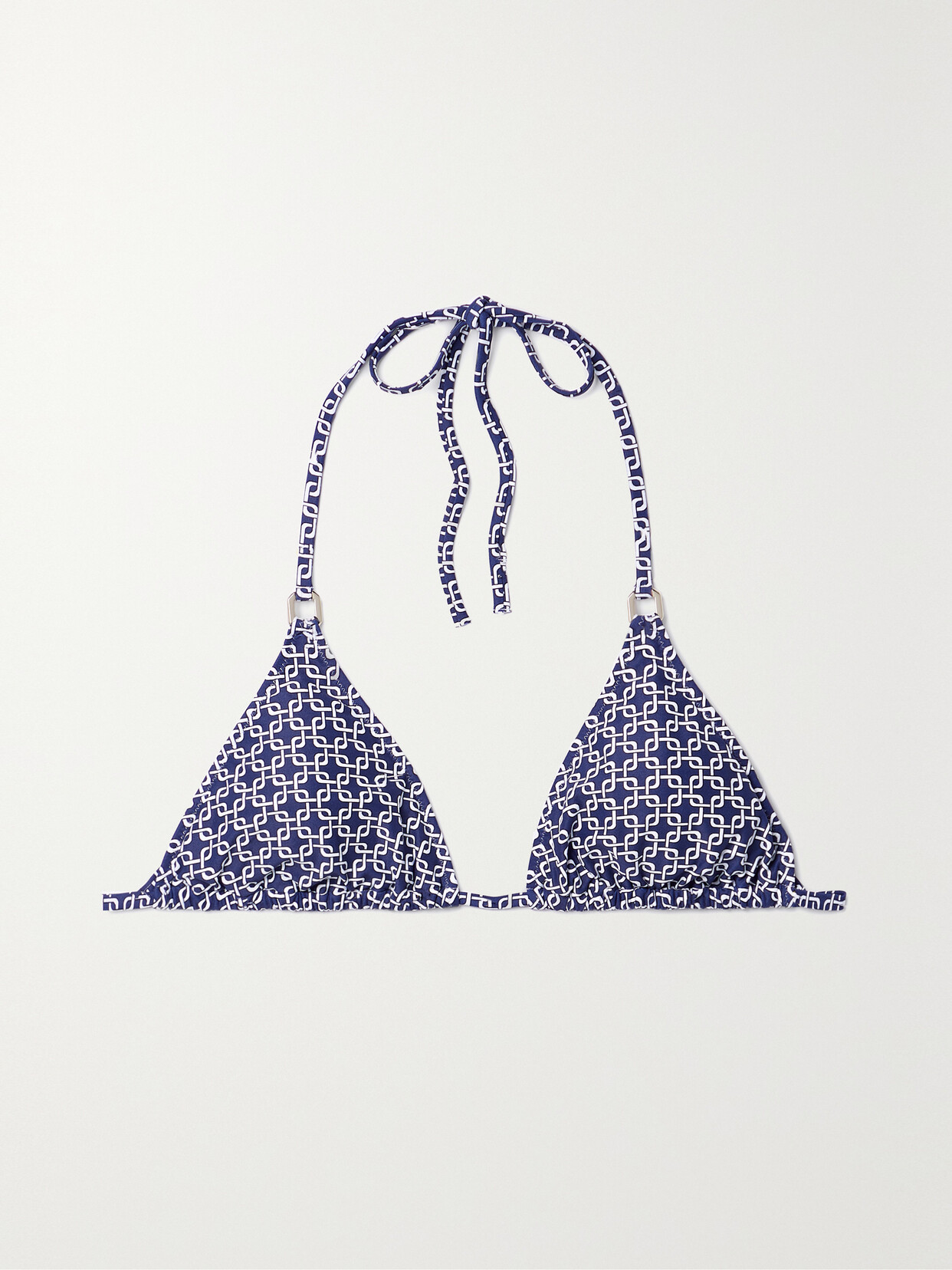 Melissa Odabash Key West Printed Triangle Halterneck Bikini Top - Blue