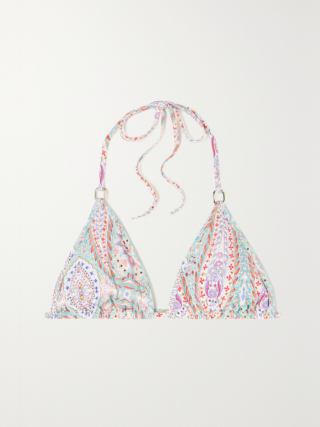 Melissa Odabash Malta Printed Triangle Bikini Top In Pink