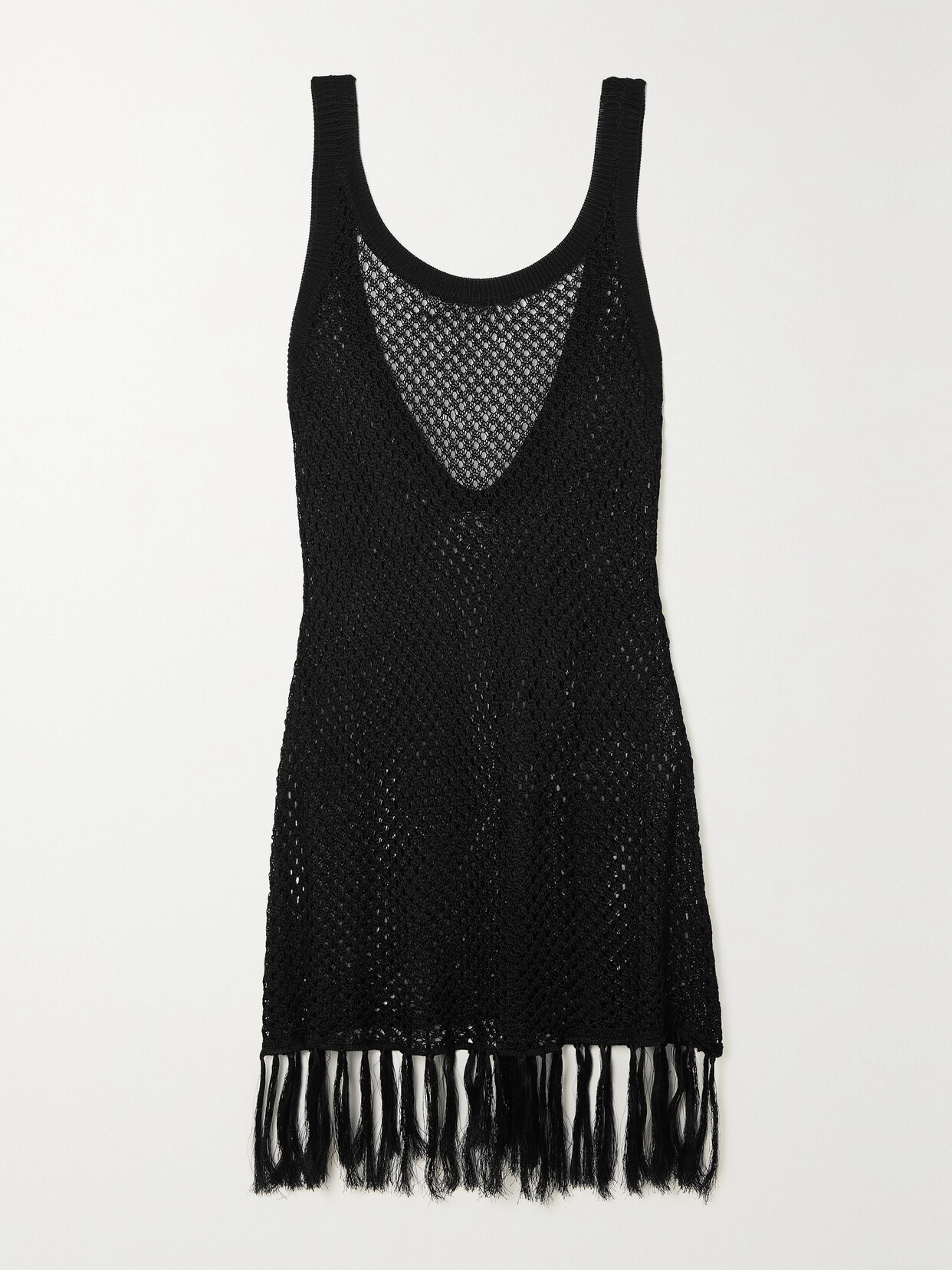 DODO BAR OR EMMA FRINGED OPEN-KNIT MINI DRESS