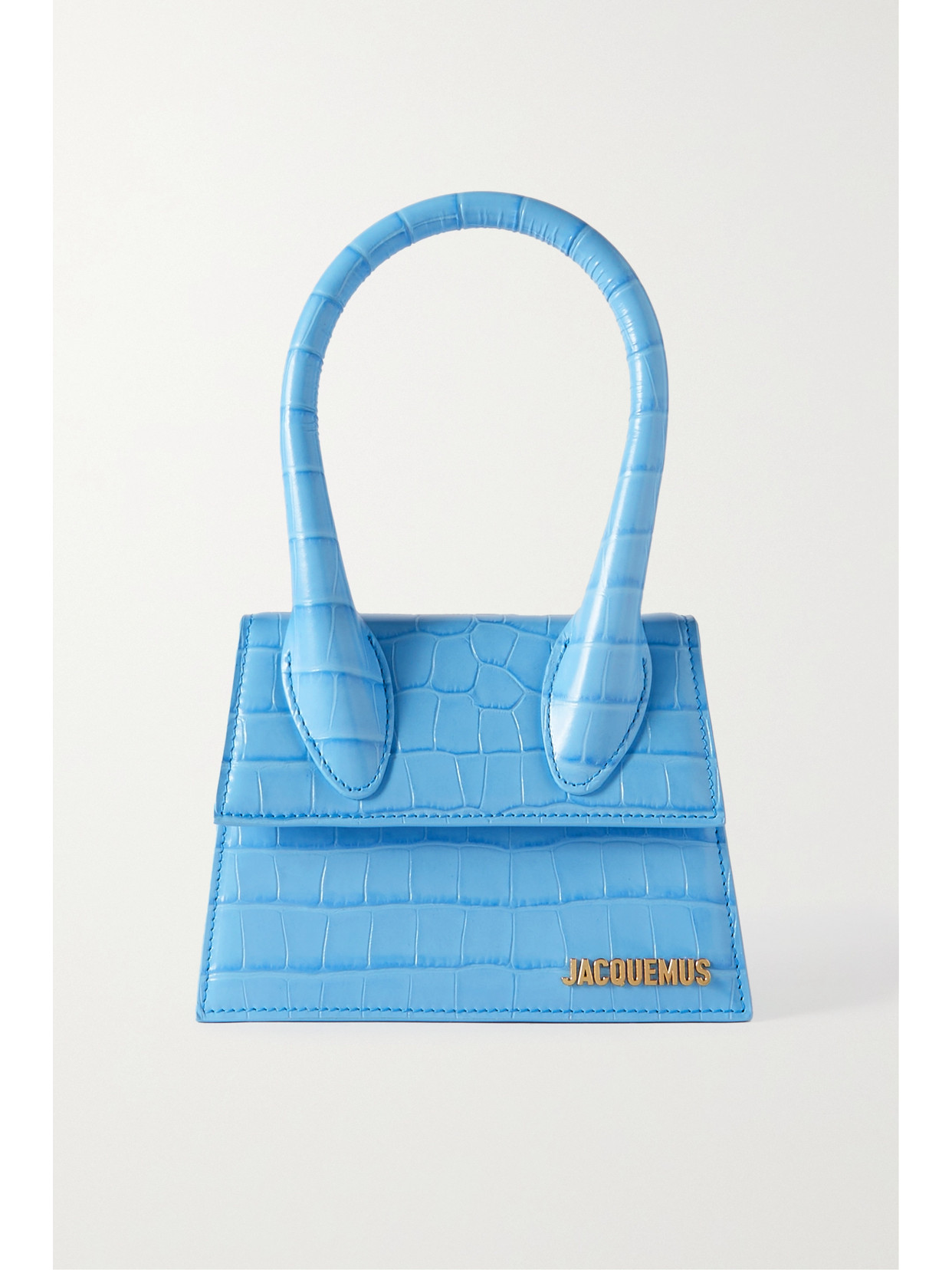 Jacquemus - Le Chiquito Moyen Croc-effect Leather Tote - Blue