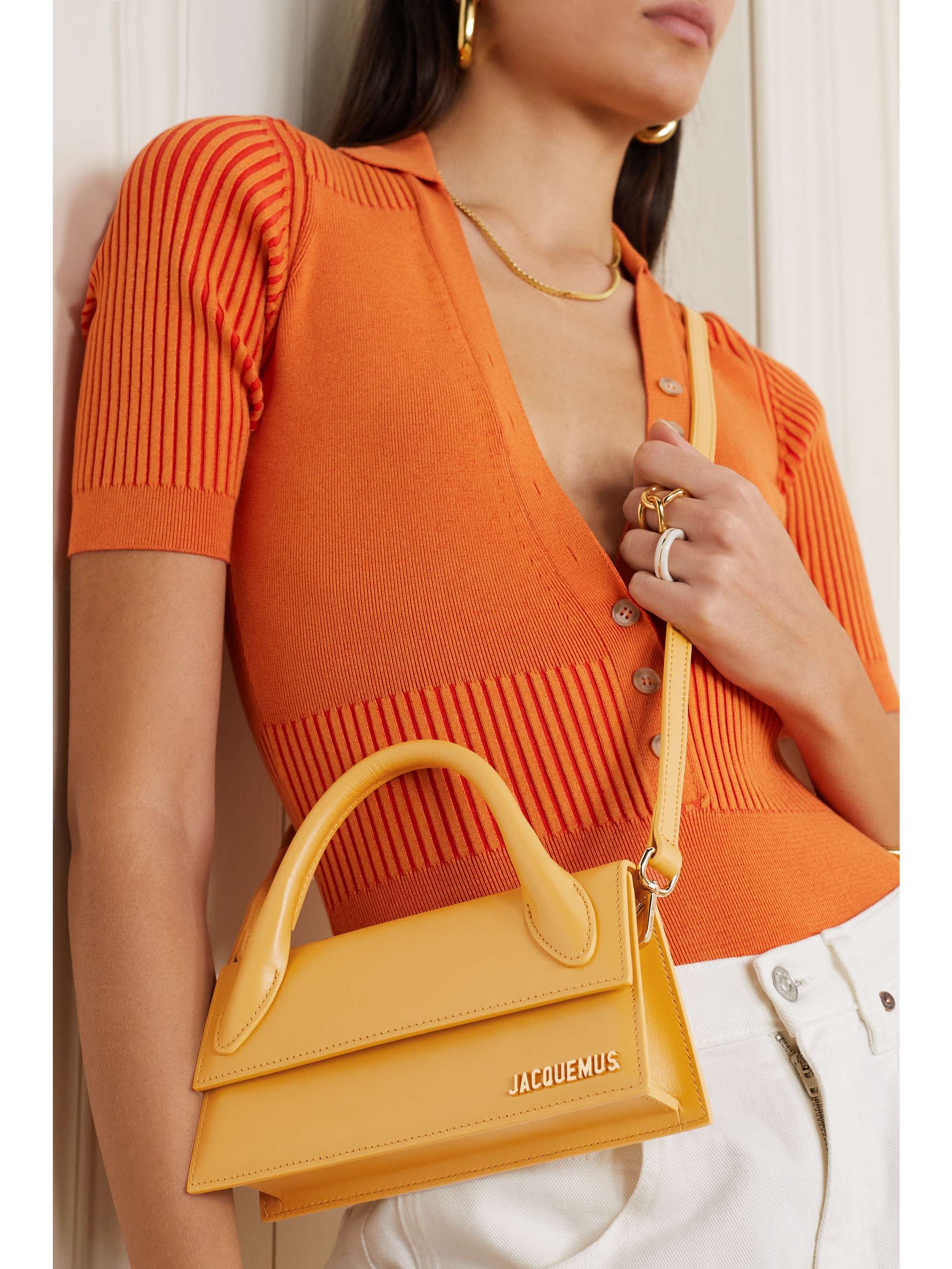 JACQUEMUS Le Chiquito Long leather tote NETAPORTER