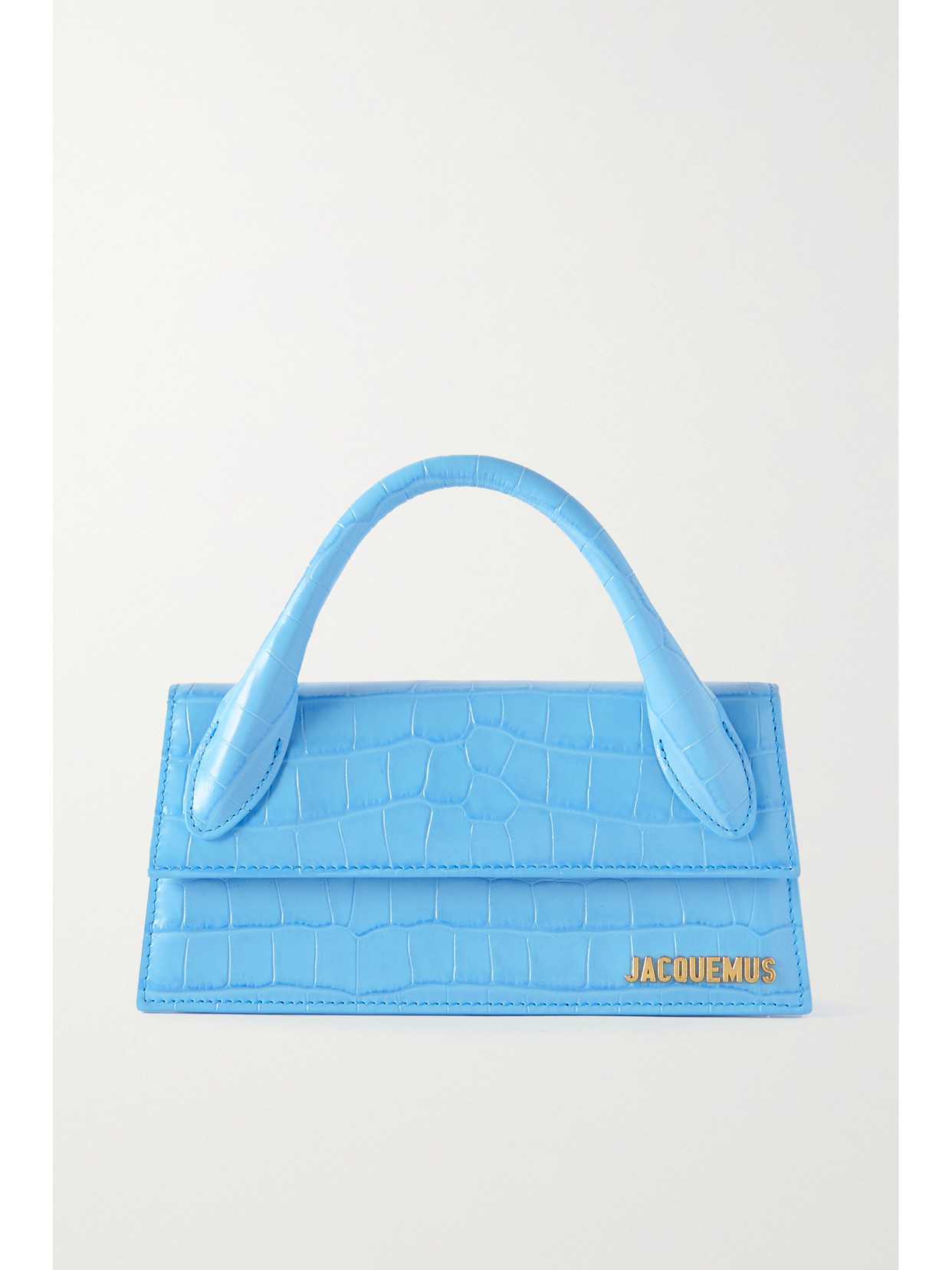 Jacquemus - Le Chiquito Long Croc-effect Leather Tote - Blue