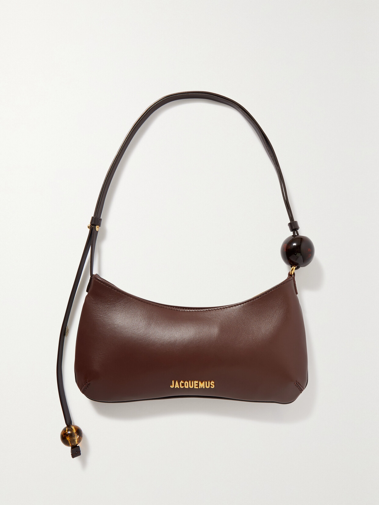 Jacquemus - Le Bisou Perle Embellished Leather Shoulder Bag - Brown