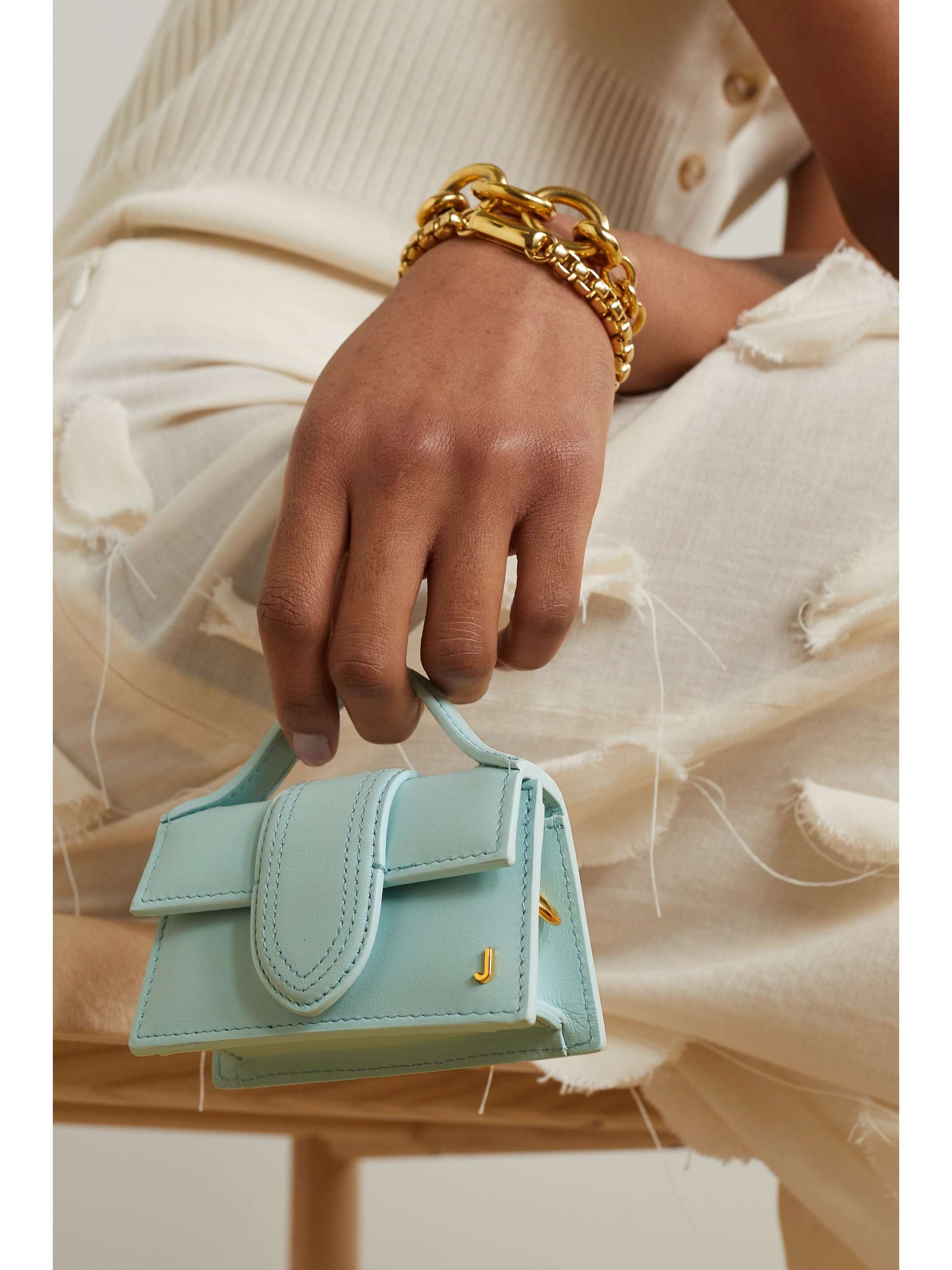 JACQUEMUS Le Petit Bambino leather shoulder bag