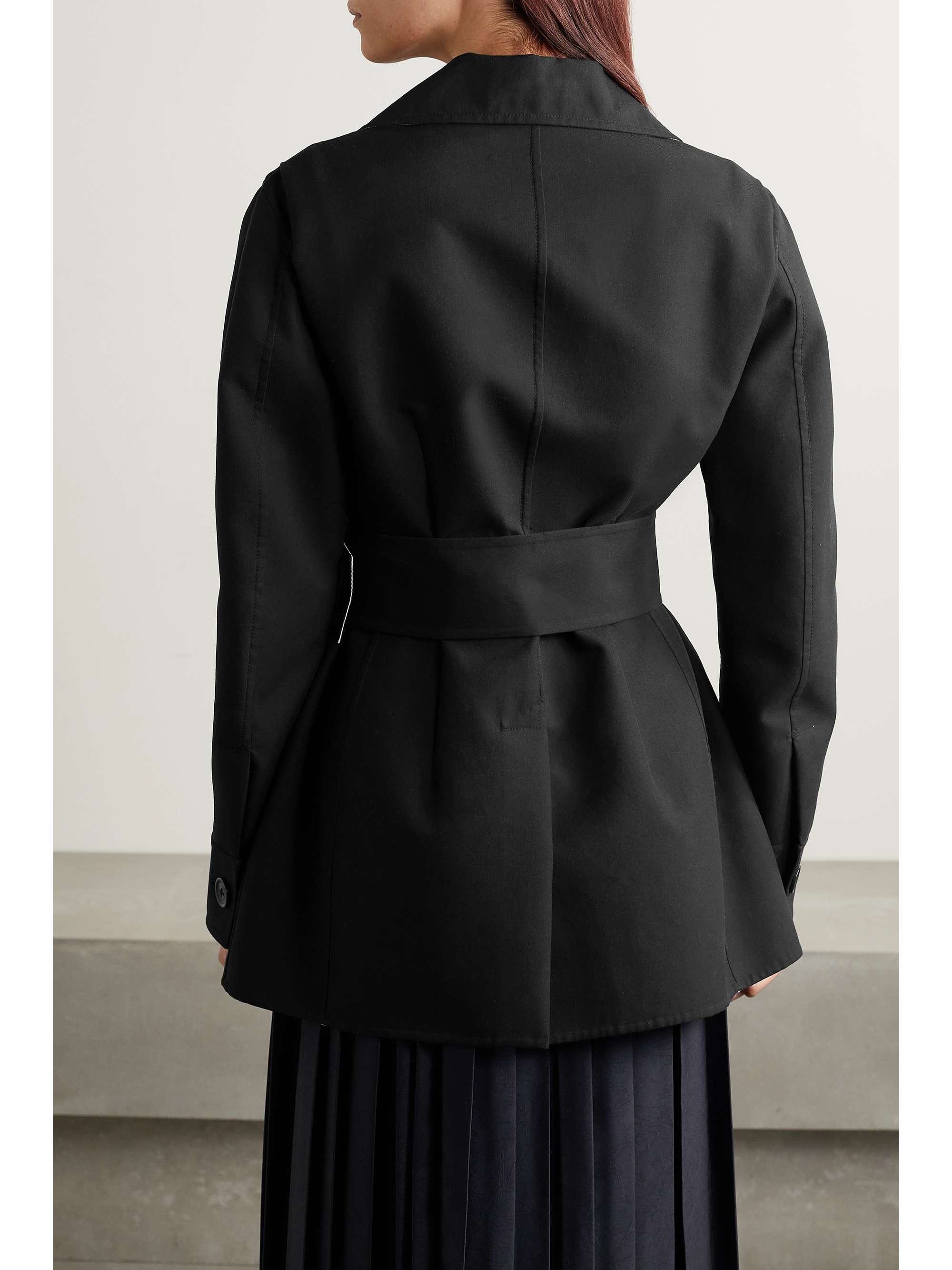 ANOTHER TOMORROW Belted cotton-twill blazer