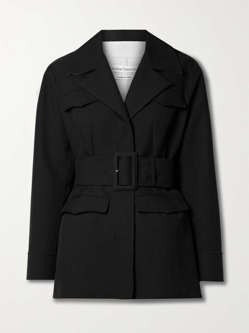 Another Tomorrow + Net Sustain Belted Organic Cotton-twill Blazer