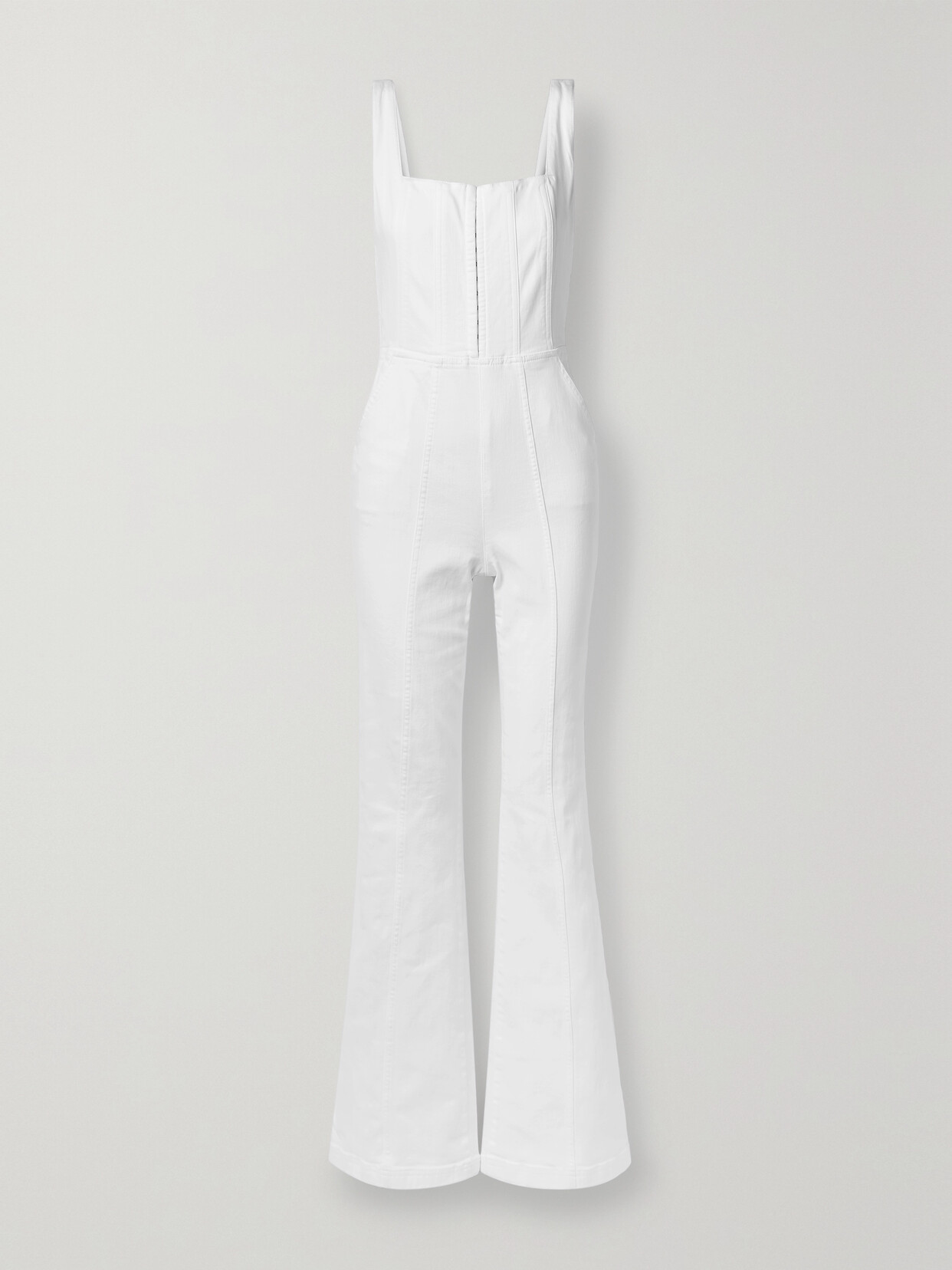 Alice + Olivia - Chels Stretch-denim Jumpsuit - White