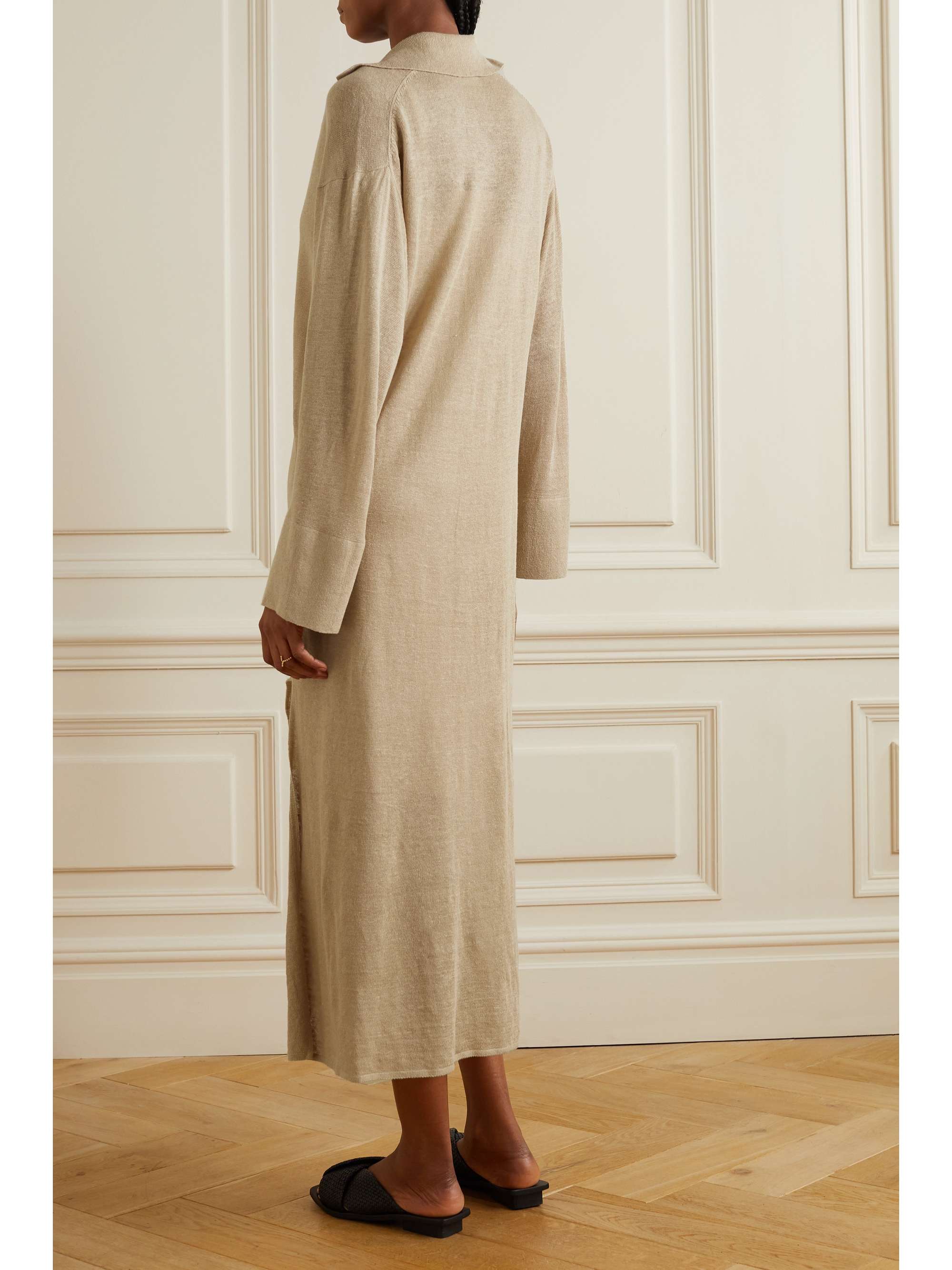 BY MALENE BIRGER Thoni knitted linen midi shirt dress