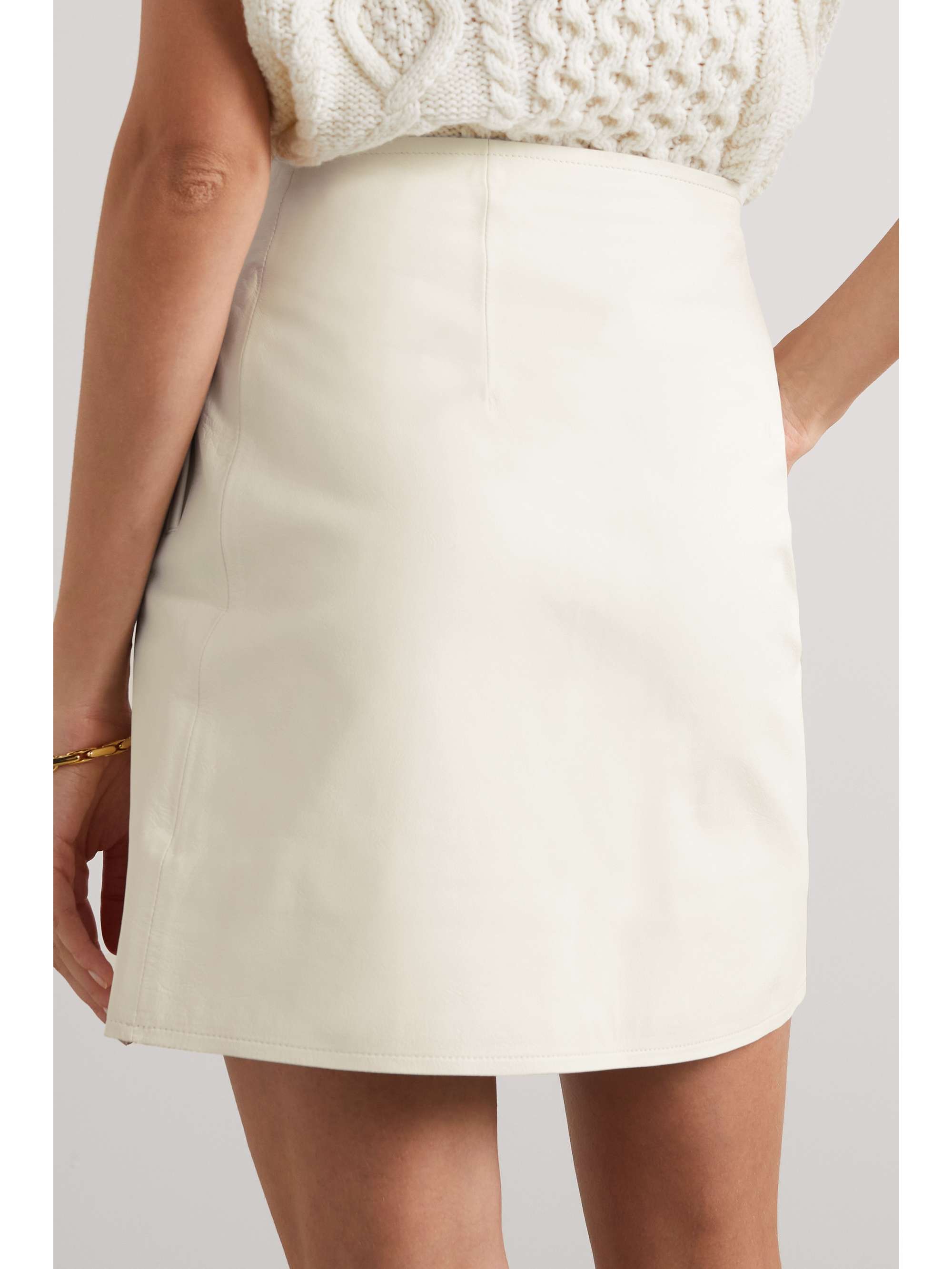 BY MALENE BIRGER Esmaa asymmetric leather mini wrap skirt