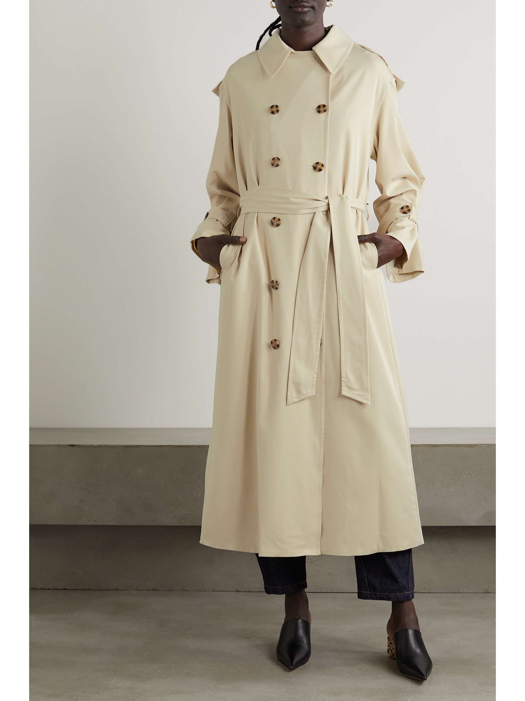 BY MALENE BIRGER Alanis belted double-breasted LENZING ECOVERO-blend twill trench coat
