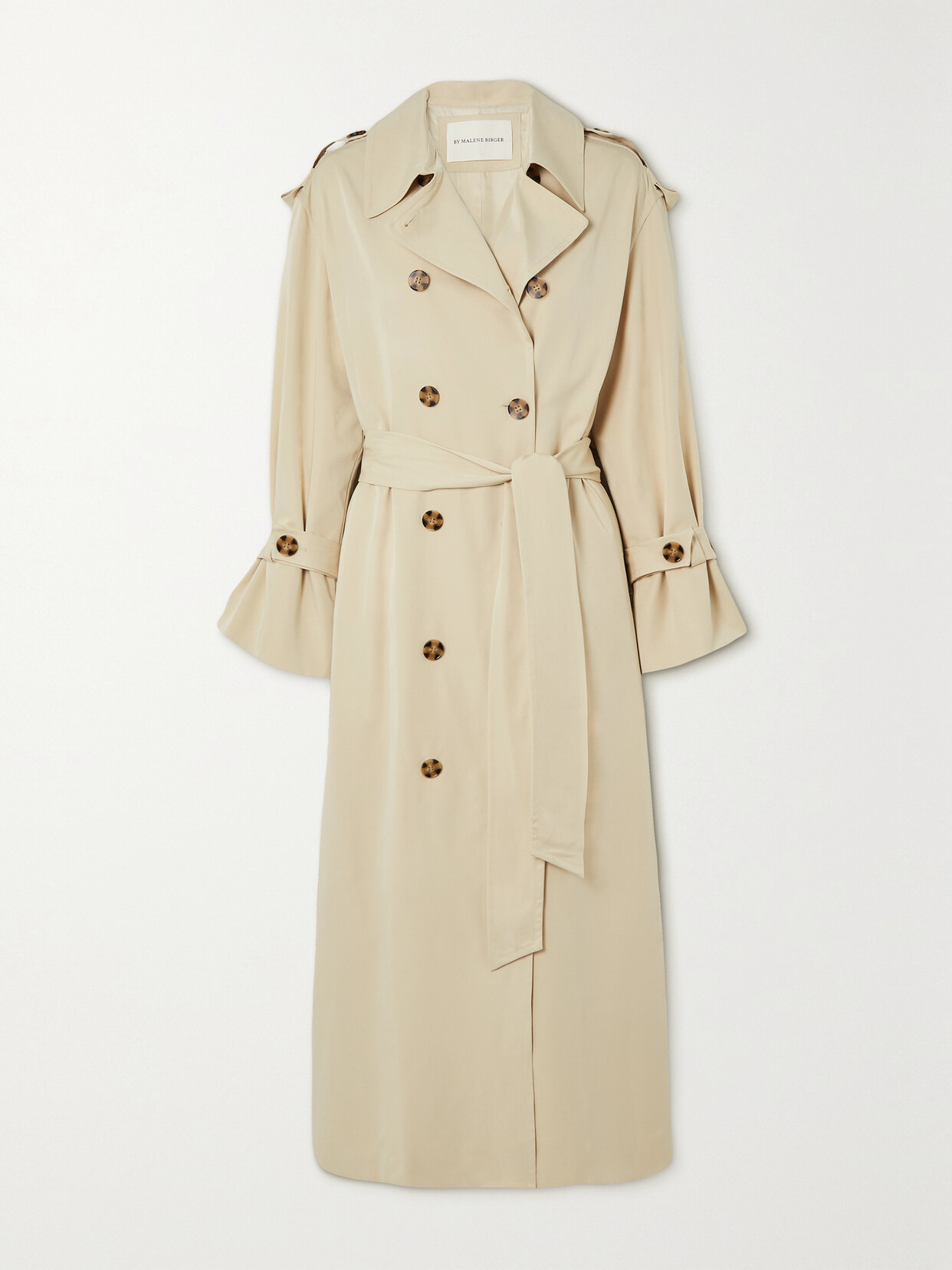 By Malene Birger - Alanis Belted Double-breasted Lenzing Ecovero-blend Twill Trench Coat - Neutrals