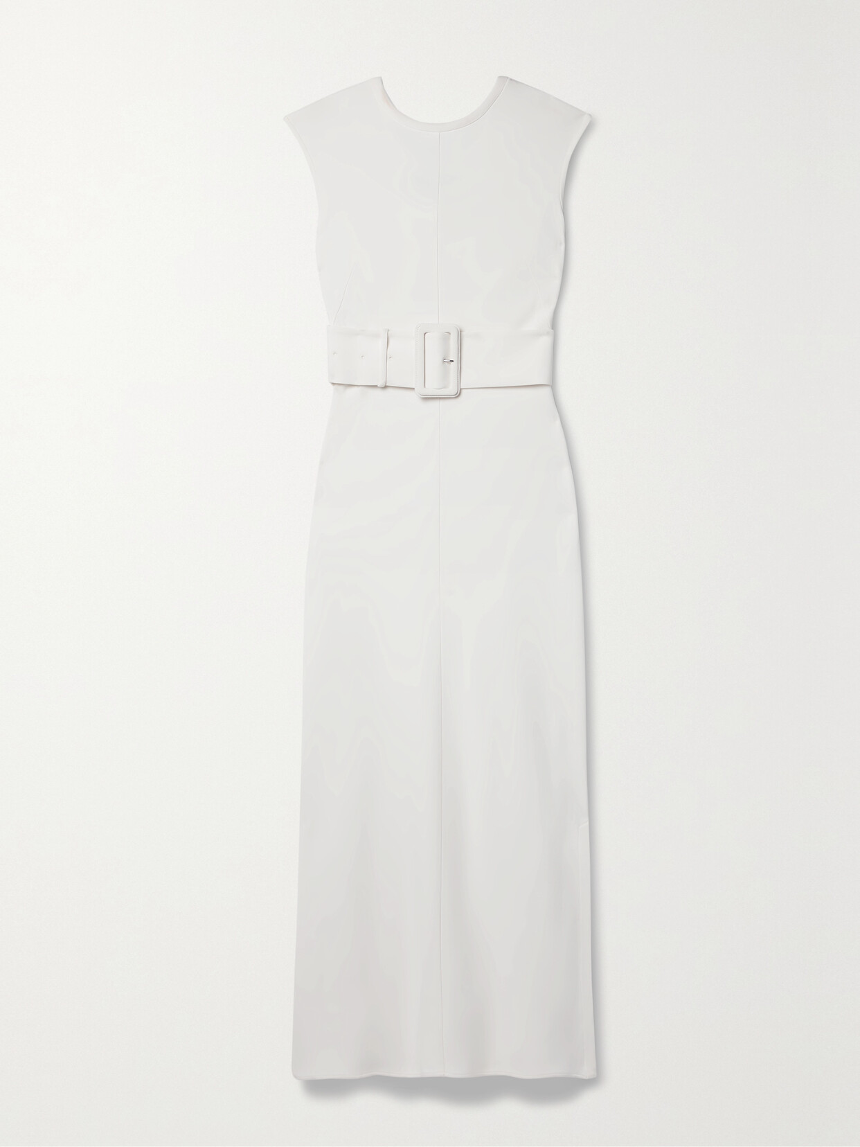 ANOTHER TOMORROW + NET SUSTAIN BELTED CREPE MAXI DRESS