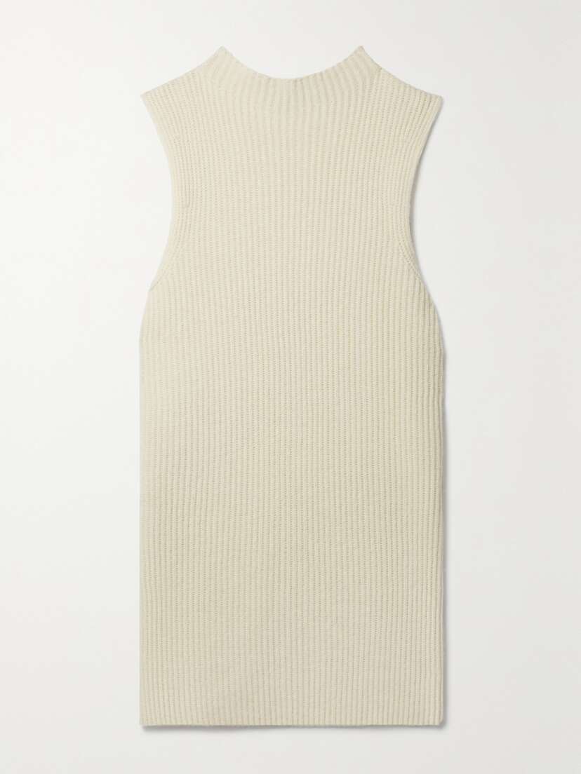 Another Tomorrow + Net Sustain Ribbed Recycled-cashmere And Wool-blend Top