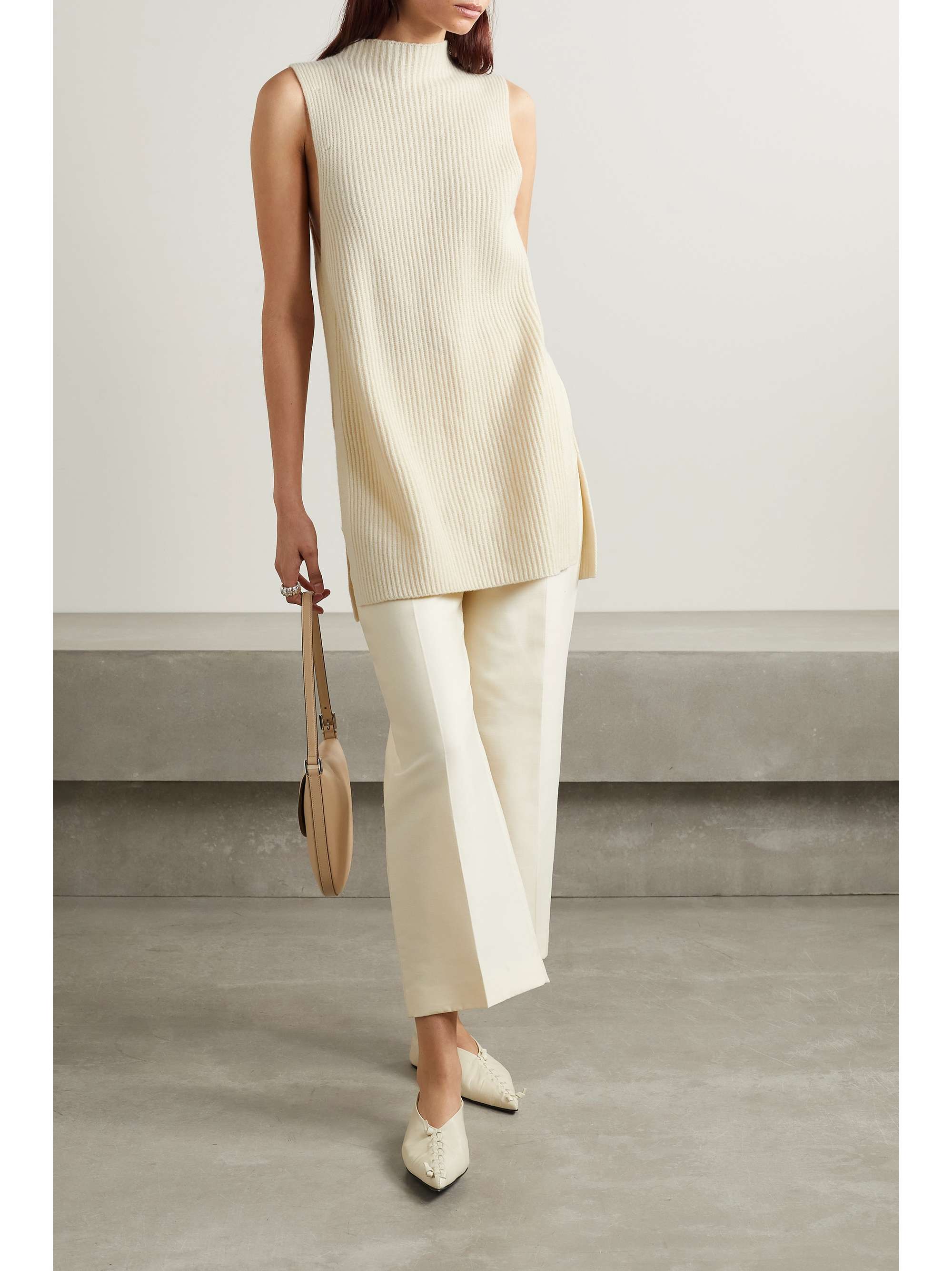 ANOTHER TOMORROW + NET SUSTAIN ribbed recycled-cashmere and wool-blend top