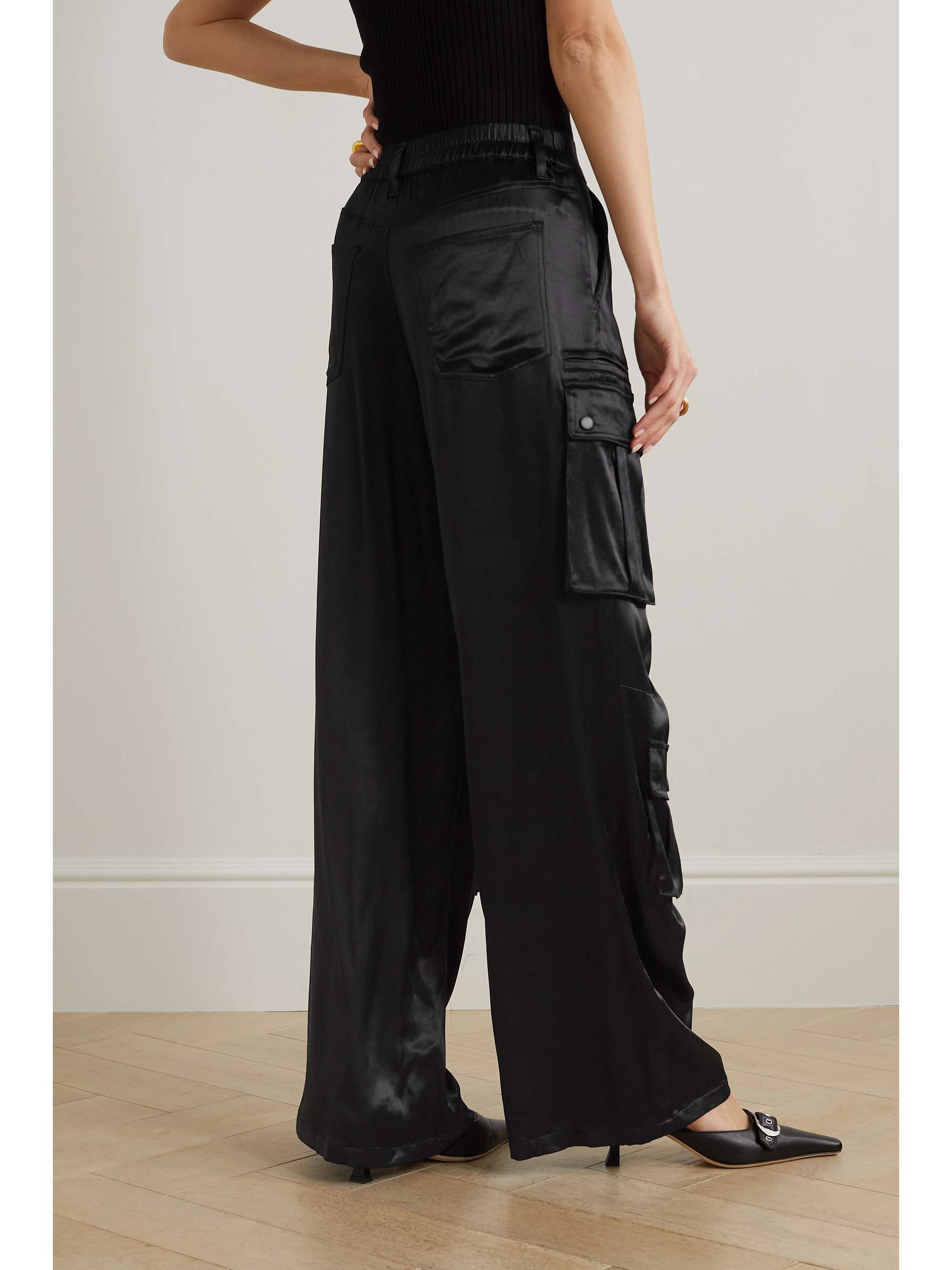 ALICE + OLIVIA Joette satin wide-leg cargo pants