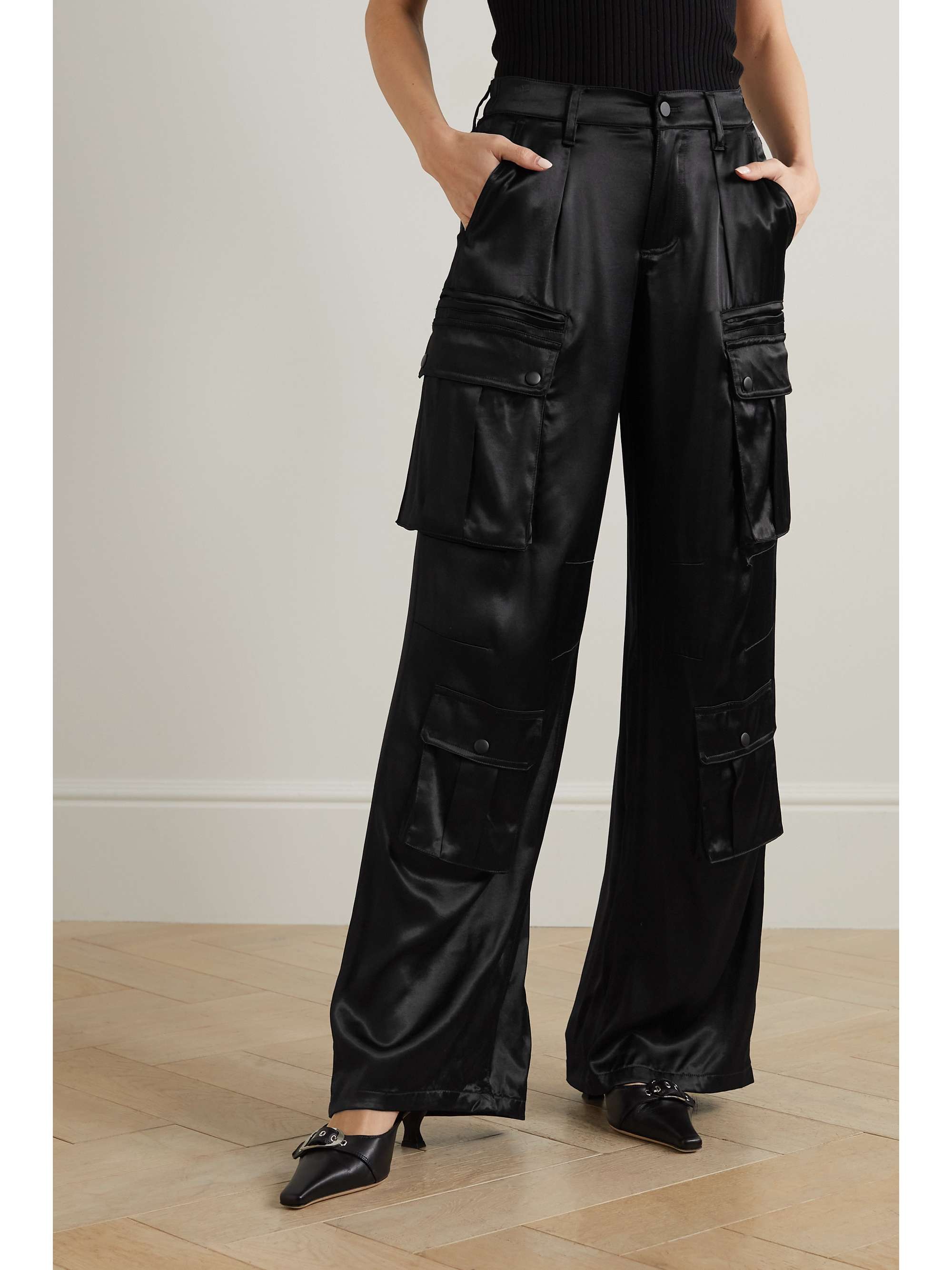 ALICE + OLIVIA Joette satin wide-leg cargo pants